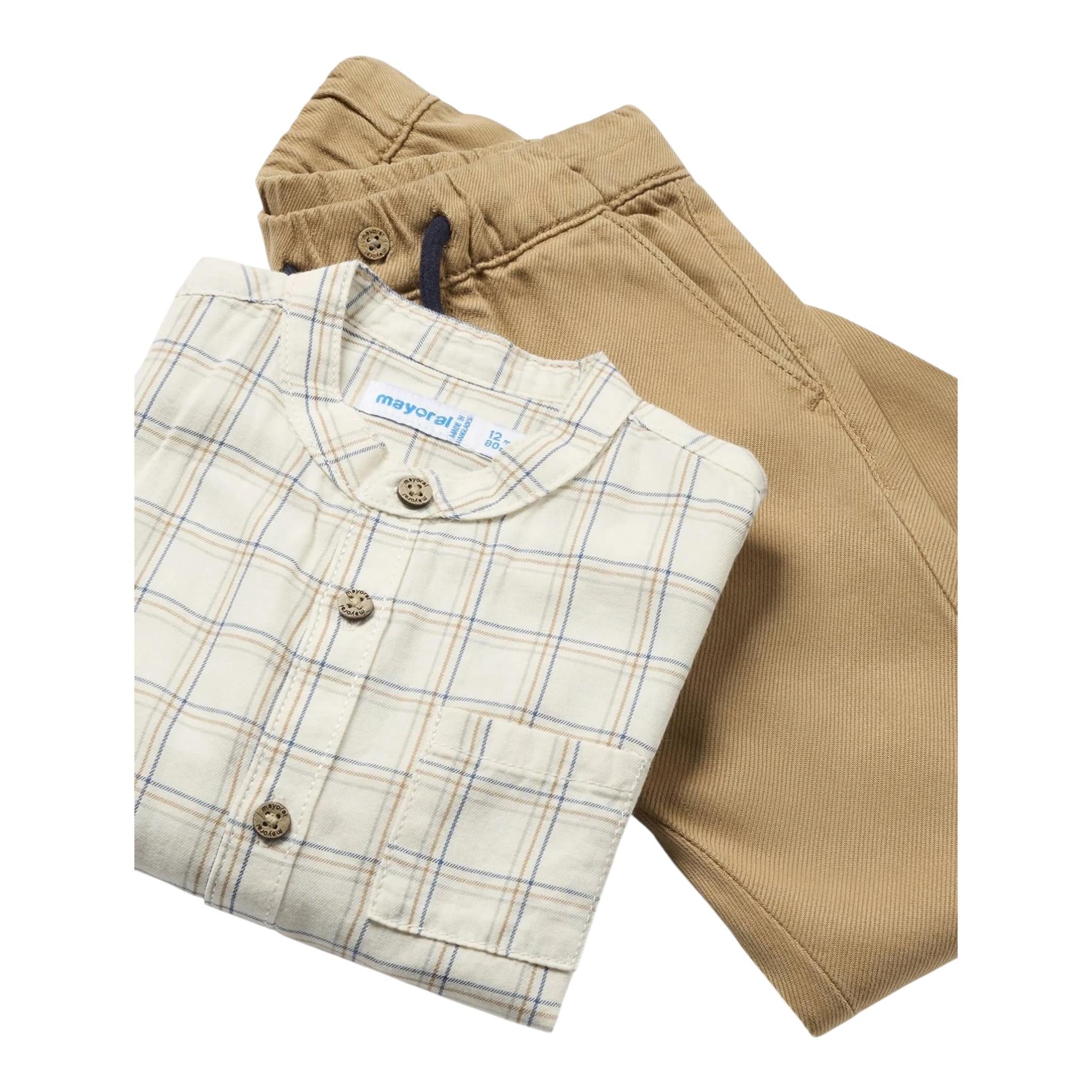 MAYORAL completo 2 pezzi camicia-pantalone Beige per Neonato 2545 BEIGE MAYORAL