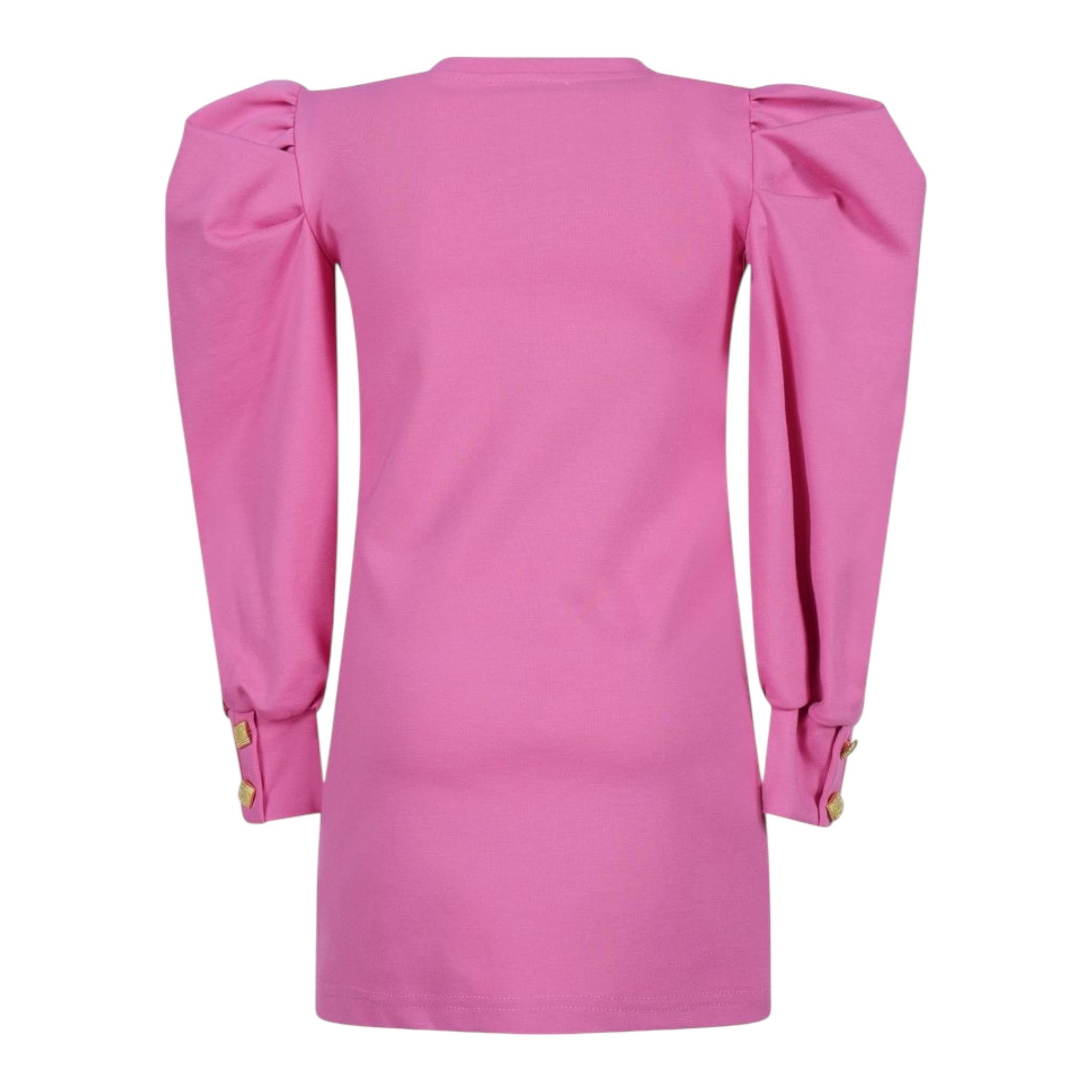 FUN & FUN abito manica lunga tinta unita con maniche a sbuffo Rosa per Bambina FCBDR00133X ROSA FUN & FUN