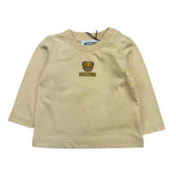 MOSCHINO shirt girocollo tinta unita con logo Beige per Neonata M9O00R BEIGE MOSCHINO