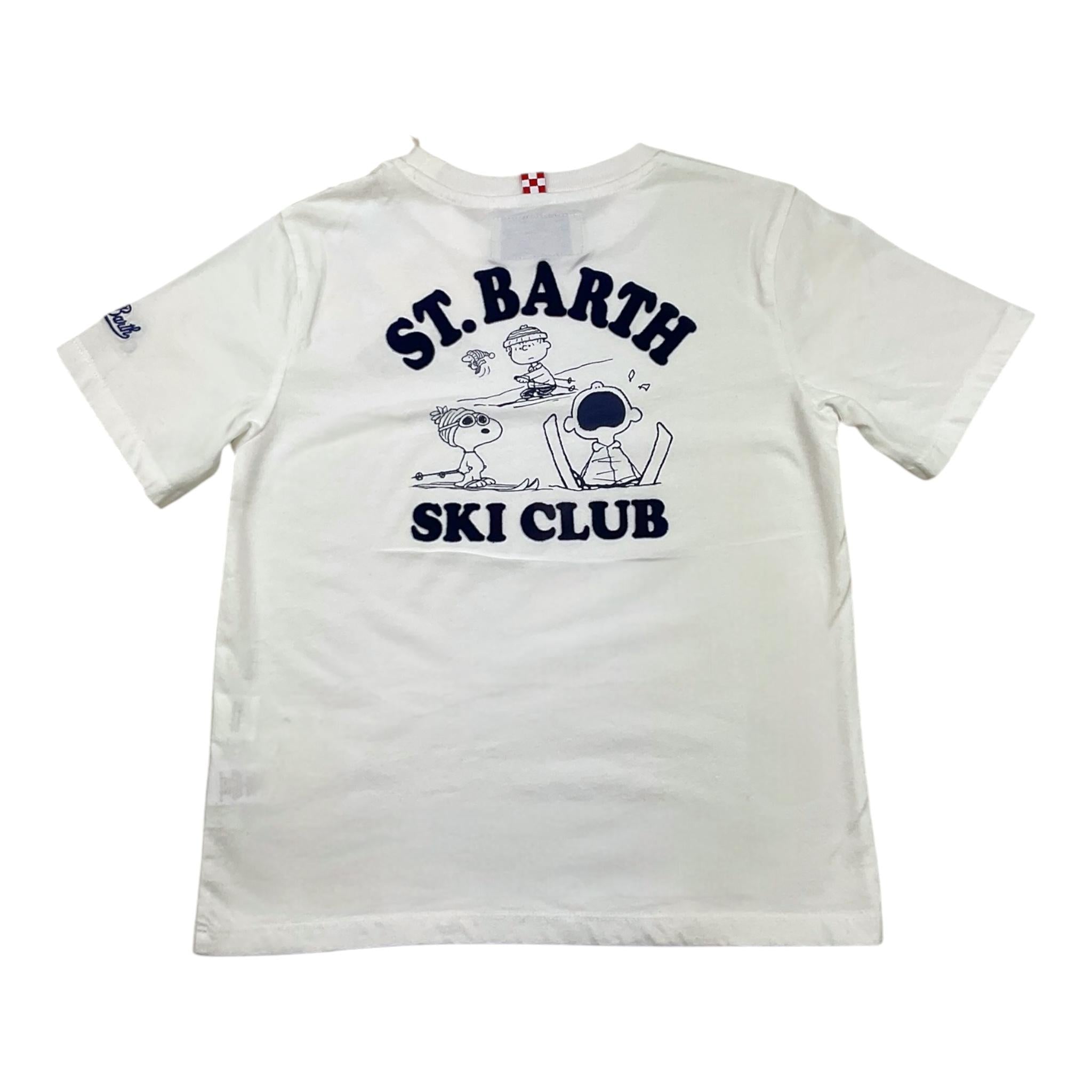 SAINT BARTH t-shirt girocollo tinta unita con stampa Bianco per Bambino 008371 BIANCO SAINT BARTH