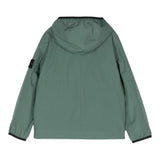 STONE ISLAND giubbino tinta unita con zip e cappuccio Verde per Bambino 811640527 VERDE STONE ISLAND