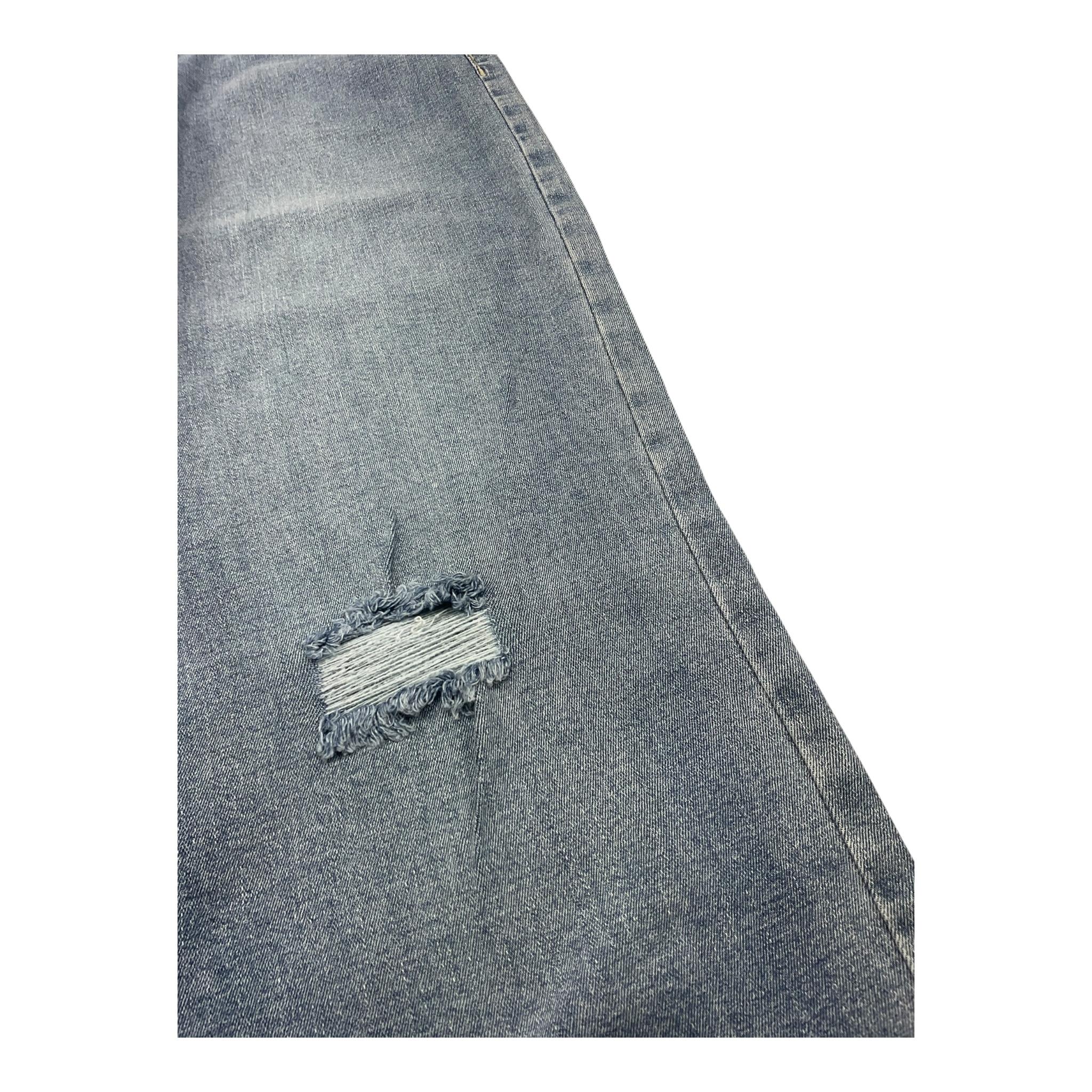 SARABANDA jeans tinta unita con strappi Azzurro per Bambina 0A713 AZZURRO SARABANDA