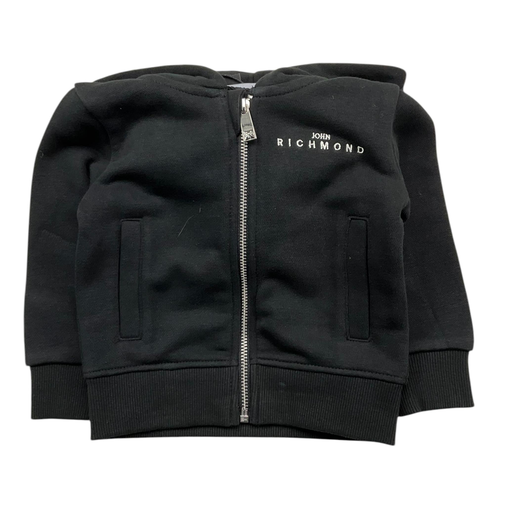 JOHN RICHMOND felpa tinta unita con zip e cappuccio Nero per Neonato RIA25054FE NERO JOHN RICHMOND