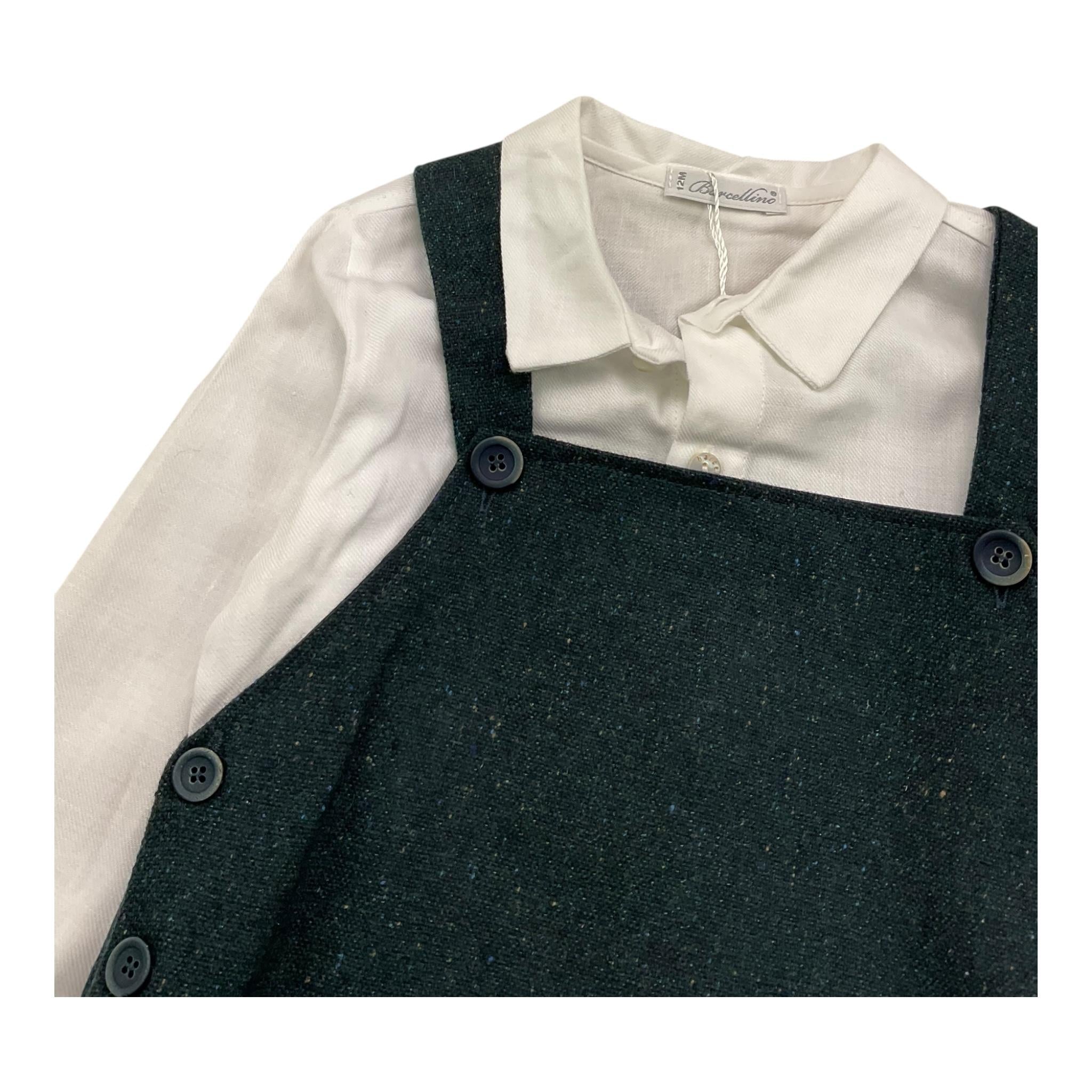 BARCELLINO completo 2 pezzi camicia-salopette Verde per Neonato 115303X VERDE BARCELLINO