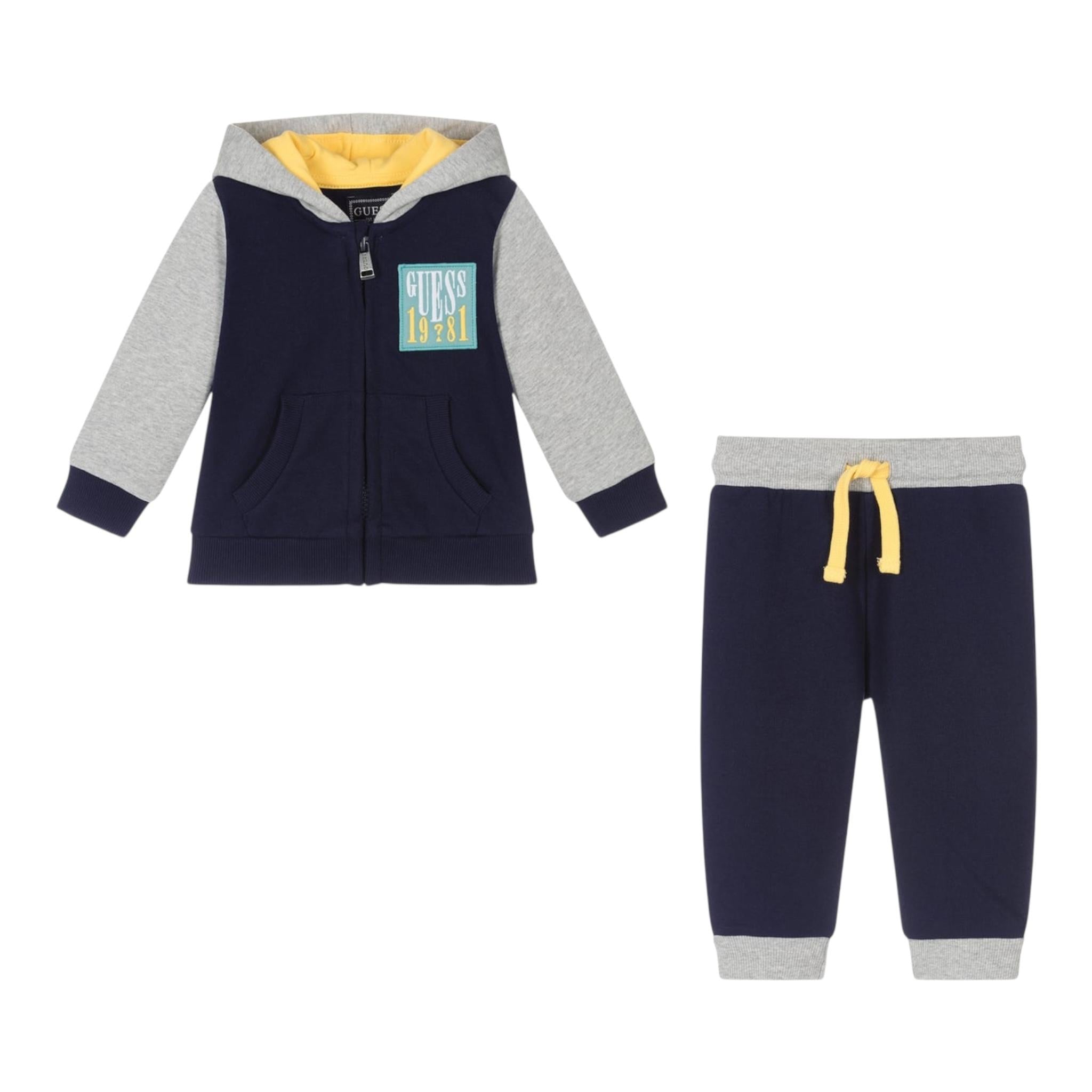 GUESS completo 2 pezzi felpa-pantalone tuta Blu per Bambino N4YG13KA6R3X BLU GUESS