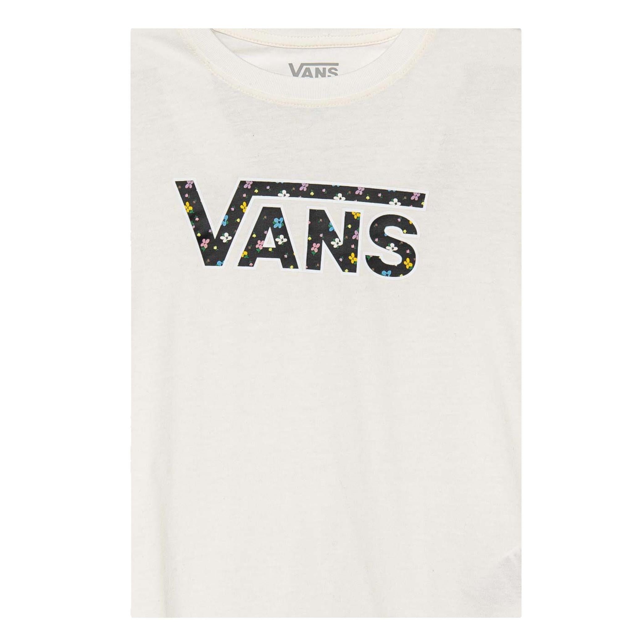 VANS shirt girocollo tinta unita con stampa logo Panna per Bambina VN000K97FS8 PANNA VANS