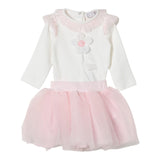MONNALISA completo 2pz body-gonna bicolore Bianco/rosa per Neonata 35D504 BIANCO/ROSA MONNALISA