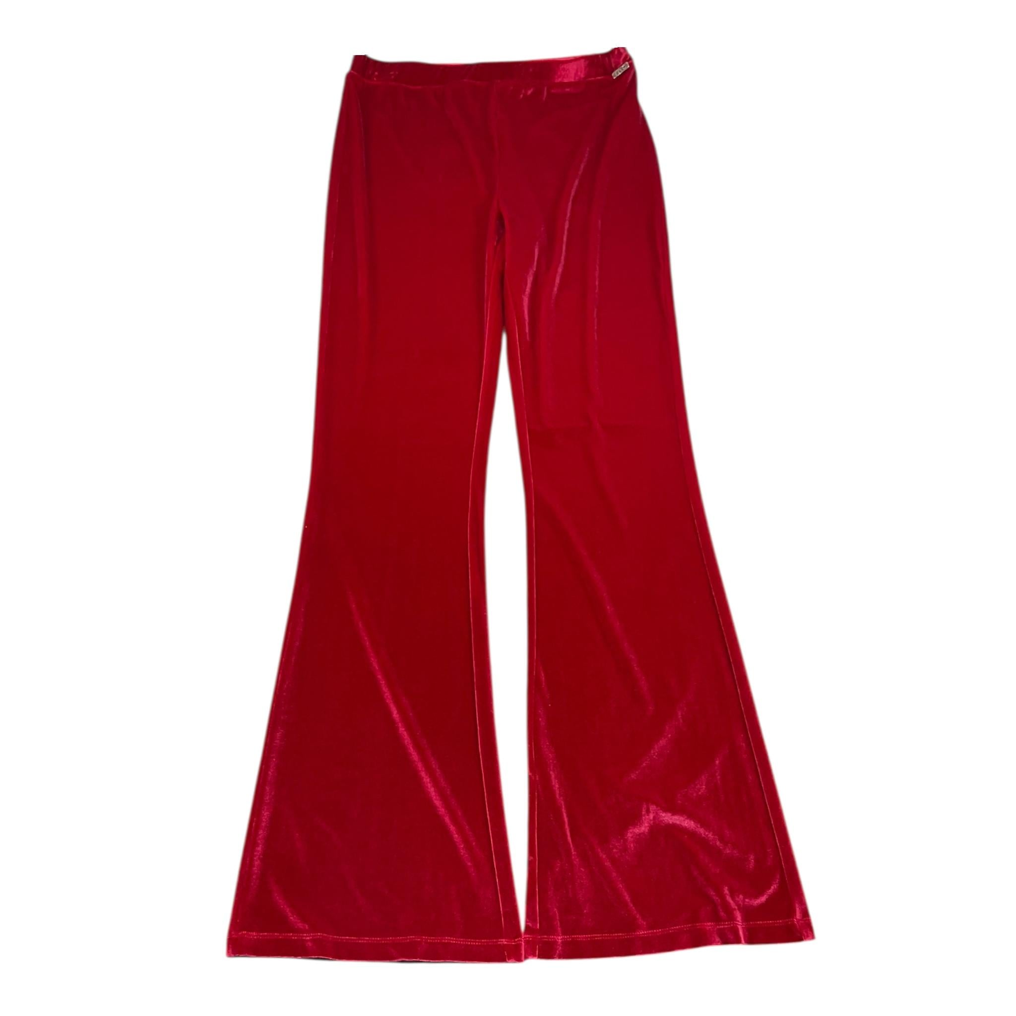 LIU JO pantalone tinta unita in velluto modello a zampa Rosso per Bambina GF3222 ROSSO LIU JO