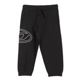 DIESEL pantalone tuta tinta unita con stampa logo Nero per Bambino J01785 NERO DIESEL
