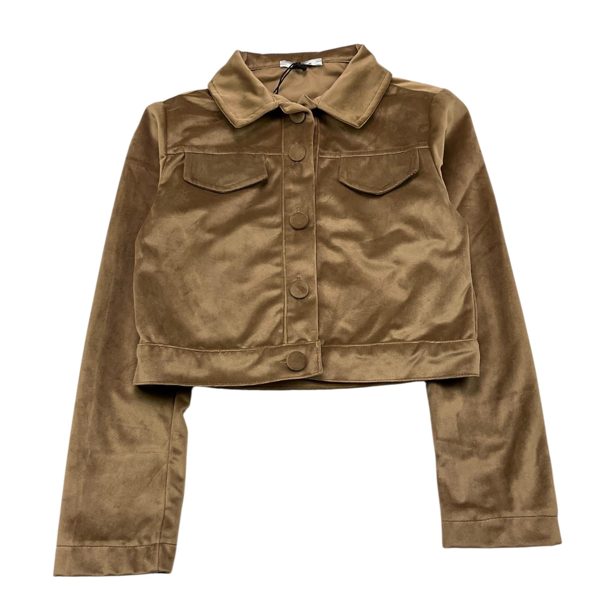 JANICE camicia manica lunga tinta unita in velluto Marrone per Bambina JN073R MARRONE JANICE