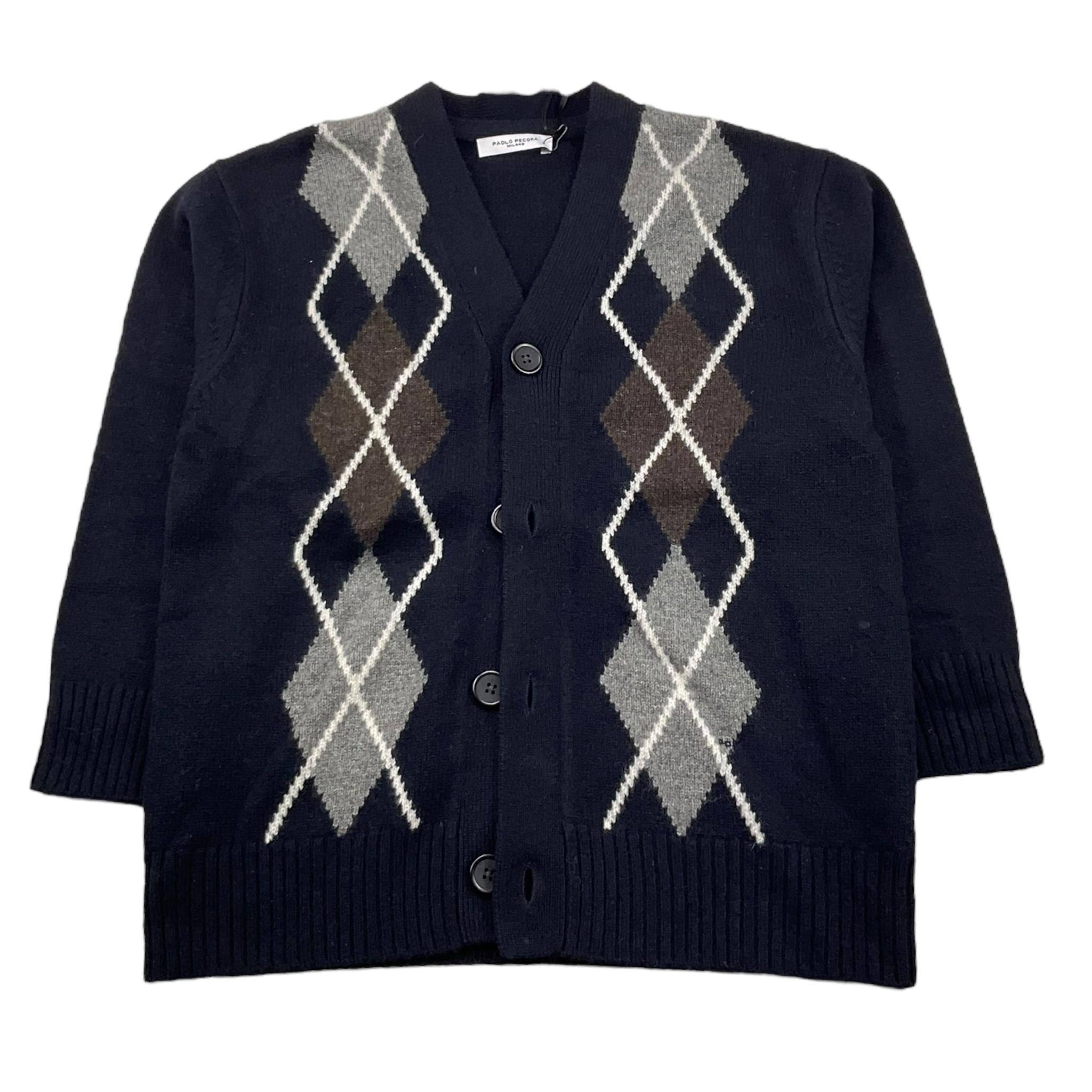 PAOLO PECORA cardigan tinta unita con rombi Blu per Bambino PP4088 BLU PAOLO PECORA
