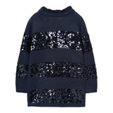 BOBOLI abito in maglia girocollo tinta unita cn paillttes Blu per Bambina 729244 BLU BOBOLI