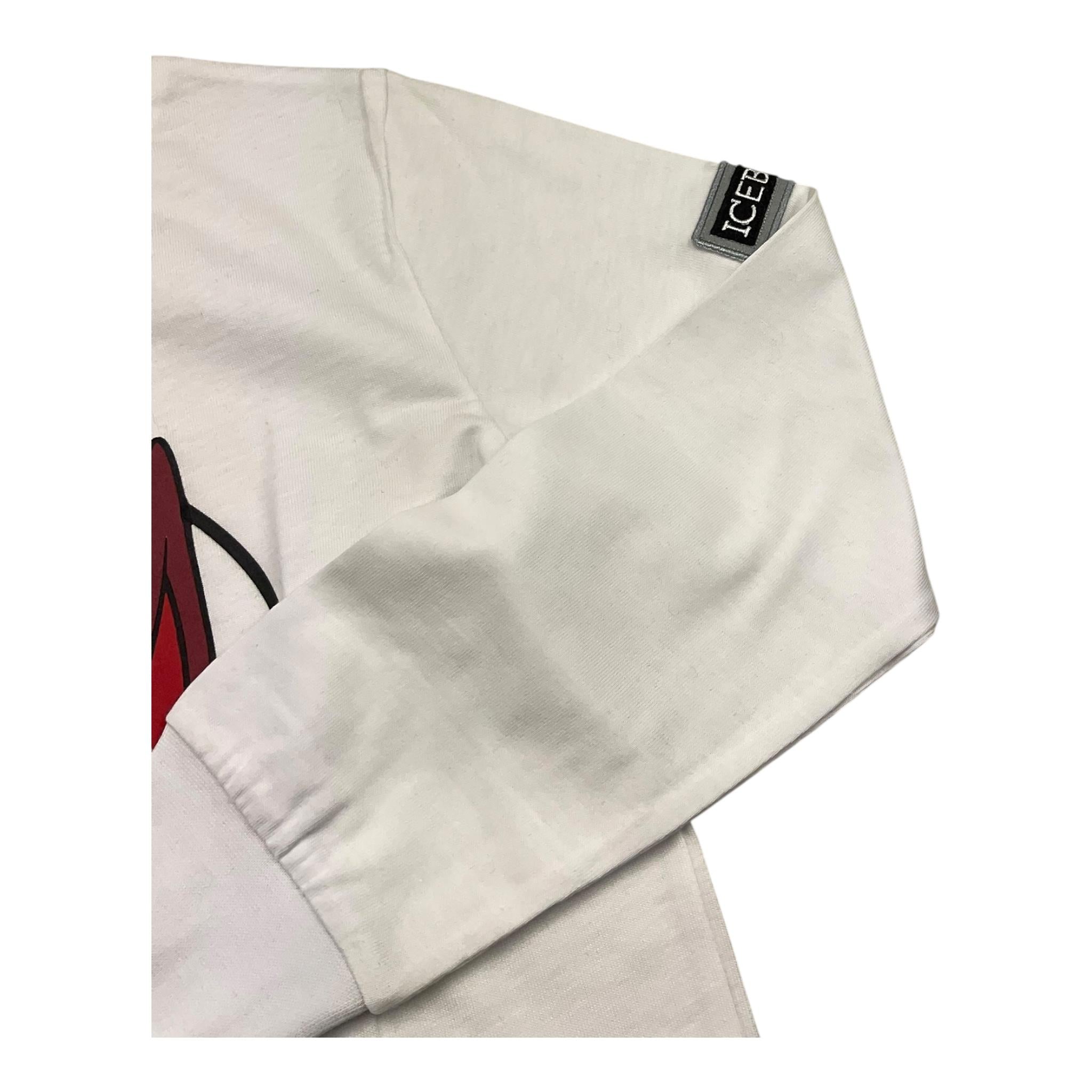 ICEBERG shirt girocollo tinta unita con stampa Bianco per Bambino TSICE5320B BIANCO ICEBERG