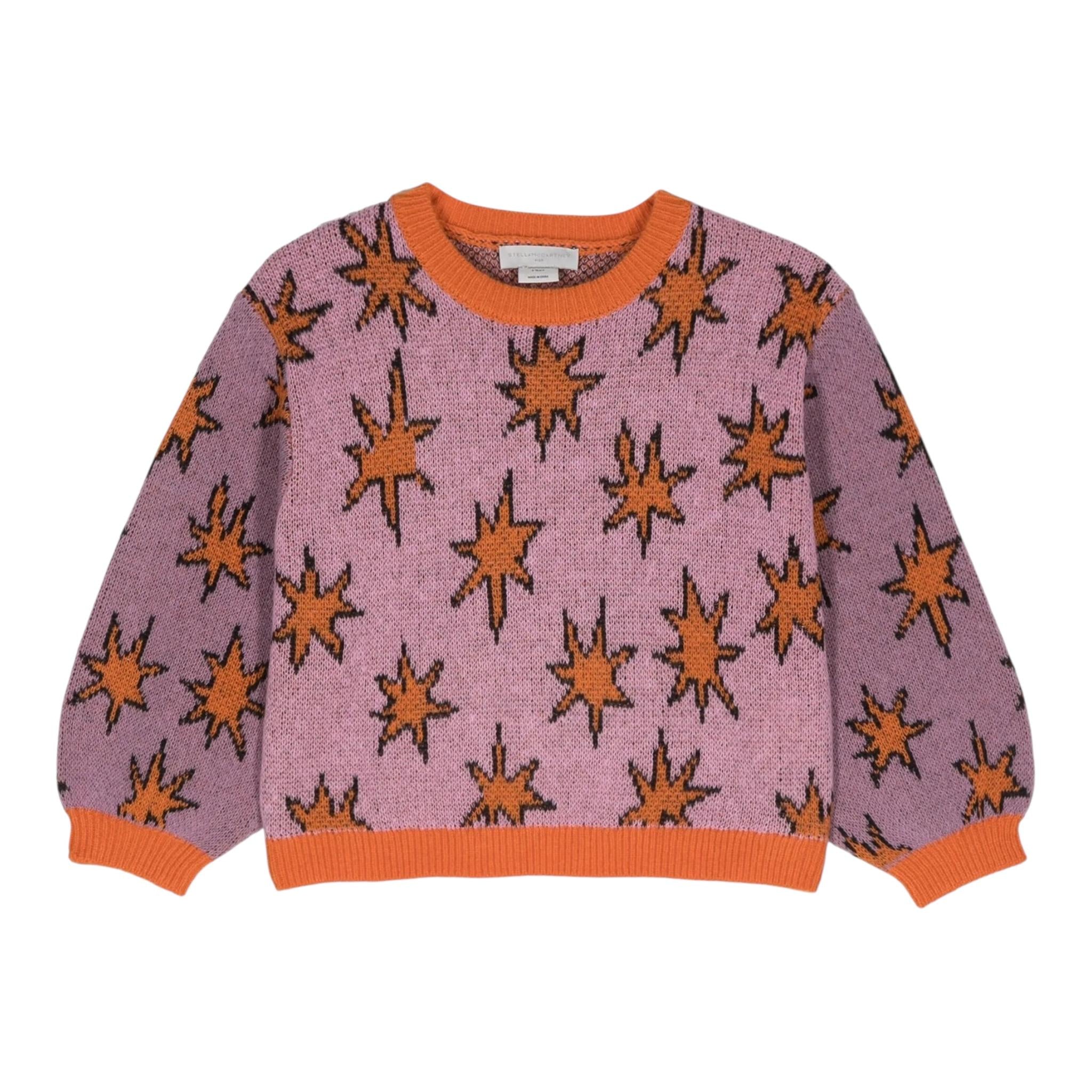 STELLA McCARTNEY maglia girocollo tinta unita con fantasia Lilla per Bambina TV9B00 LILLA STELLA McCARTNEY