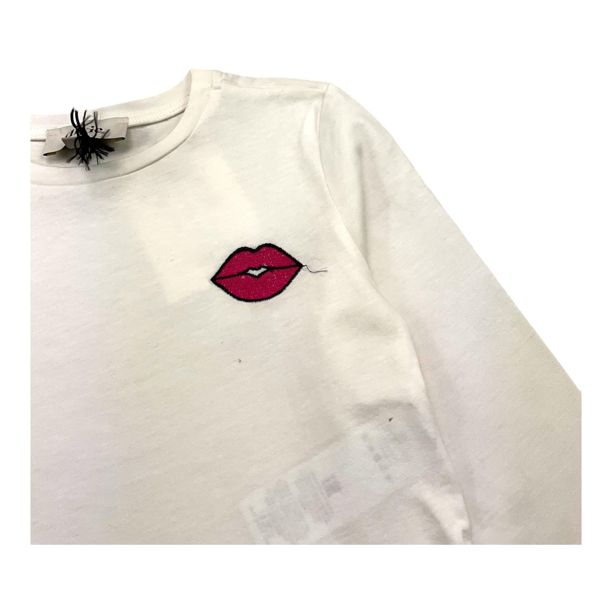 DIXIE shirt girocollo tinta unita con stampa in contrasto Bianco per Bambina ML37030G67 BIANCO DIXIE