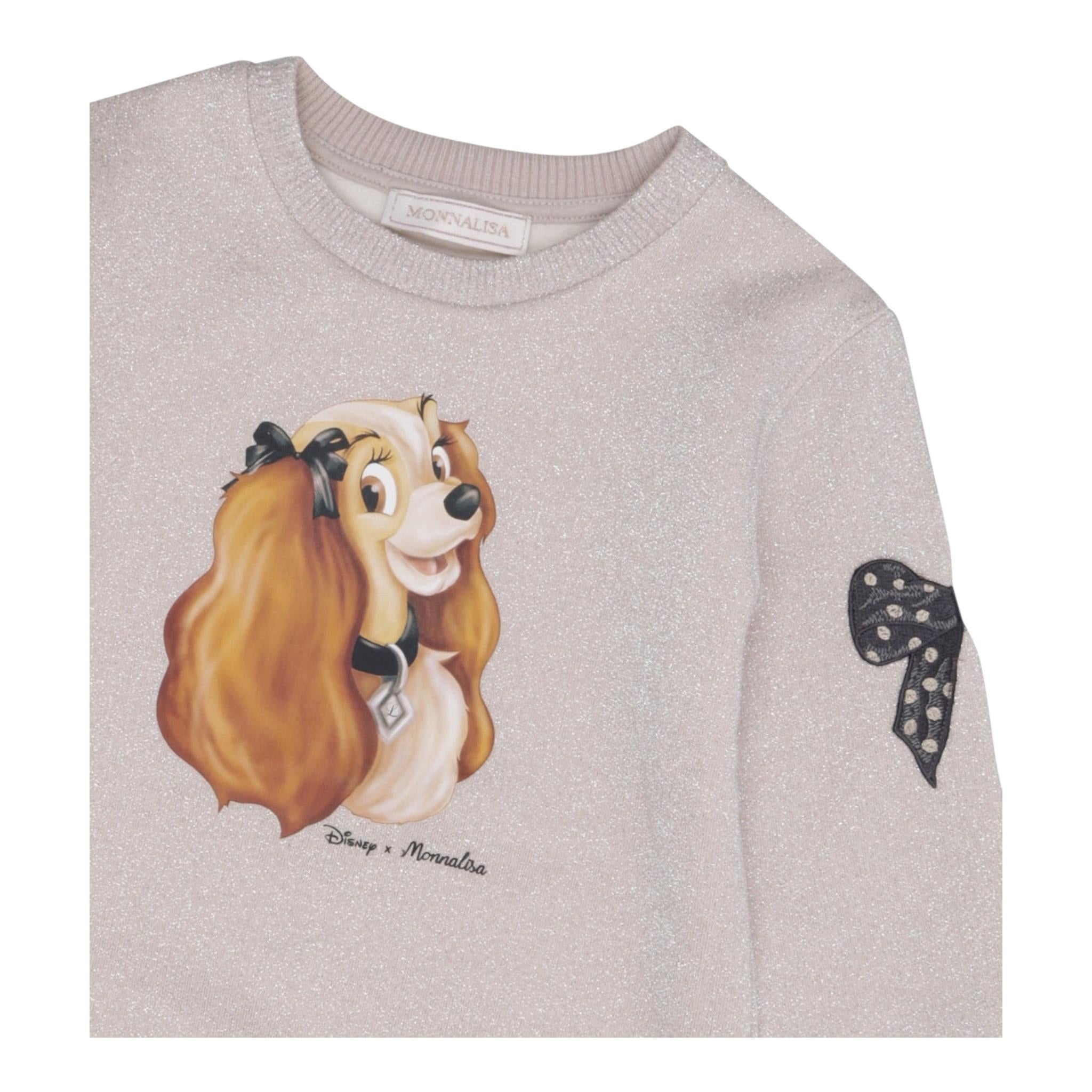 MONNALISA abito felpa girocollo tinta unita manica lunga luex Beige per Bambina 19D901X BEIGE MONNALISA