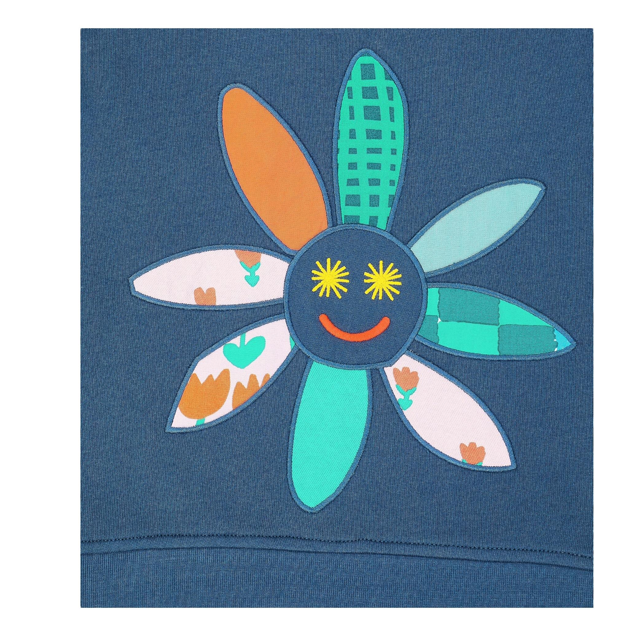 STELLA McCARTNEY felpa chiusa girocollo tinta unita con stampe in contrasto Blu per Bambina TT4B80J BLU STELLA McCARTNEY