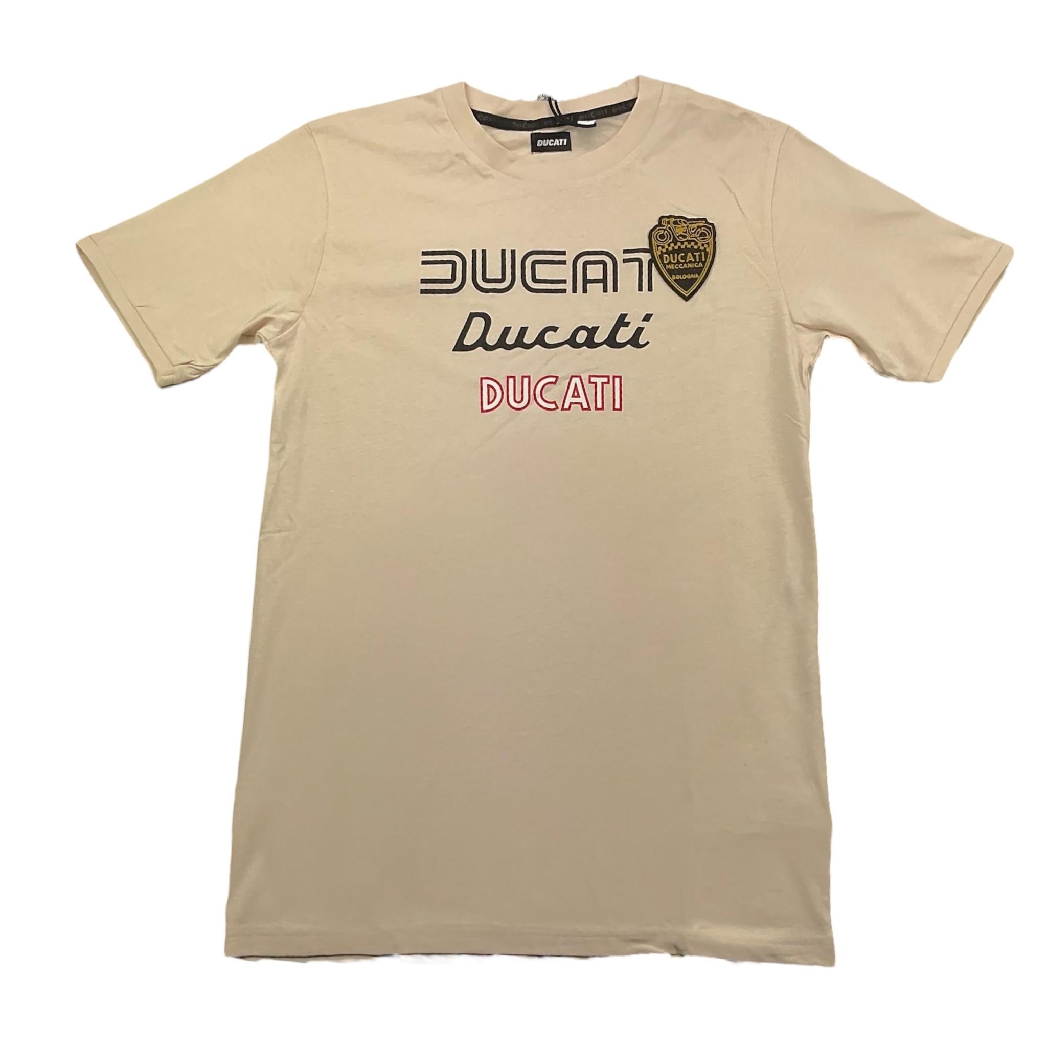 DUCATI t-shirt girocollo tinta unita con stampa Beige per Bambino G8632 BEIGE DUCATI