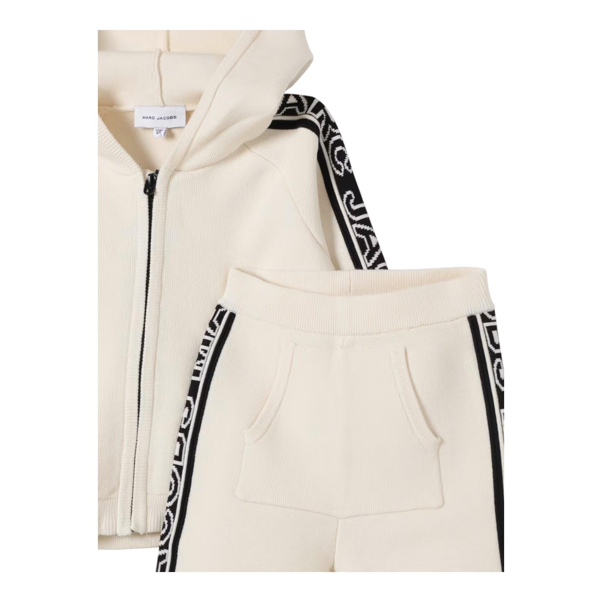 MARC JACOBS completo 2 pezzi felpa-pantalone tinta unita Panna per Neonato W60376 PANNA MARC JACOBS