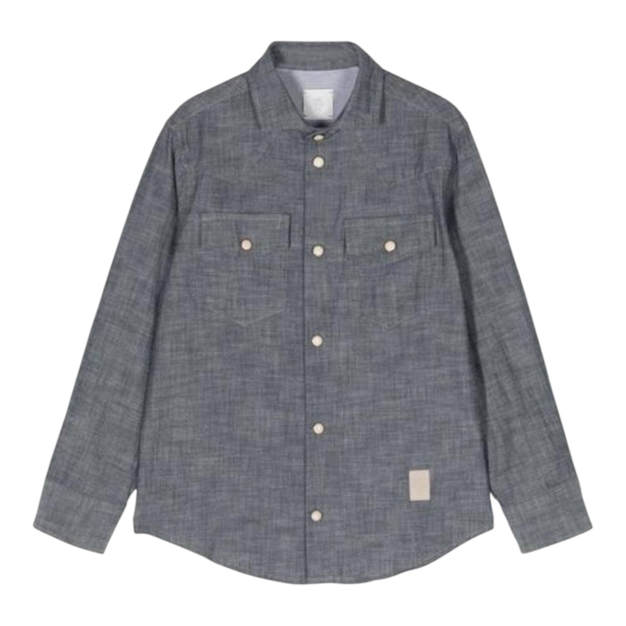 ELEVENTY camicia in denim tinta unita con bottoni Blu per Bambino ES5P40 BLU ELEVENTY
