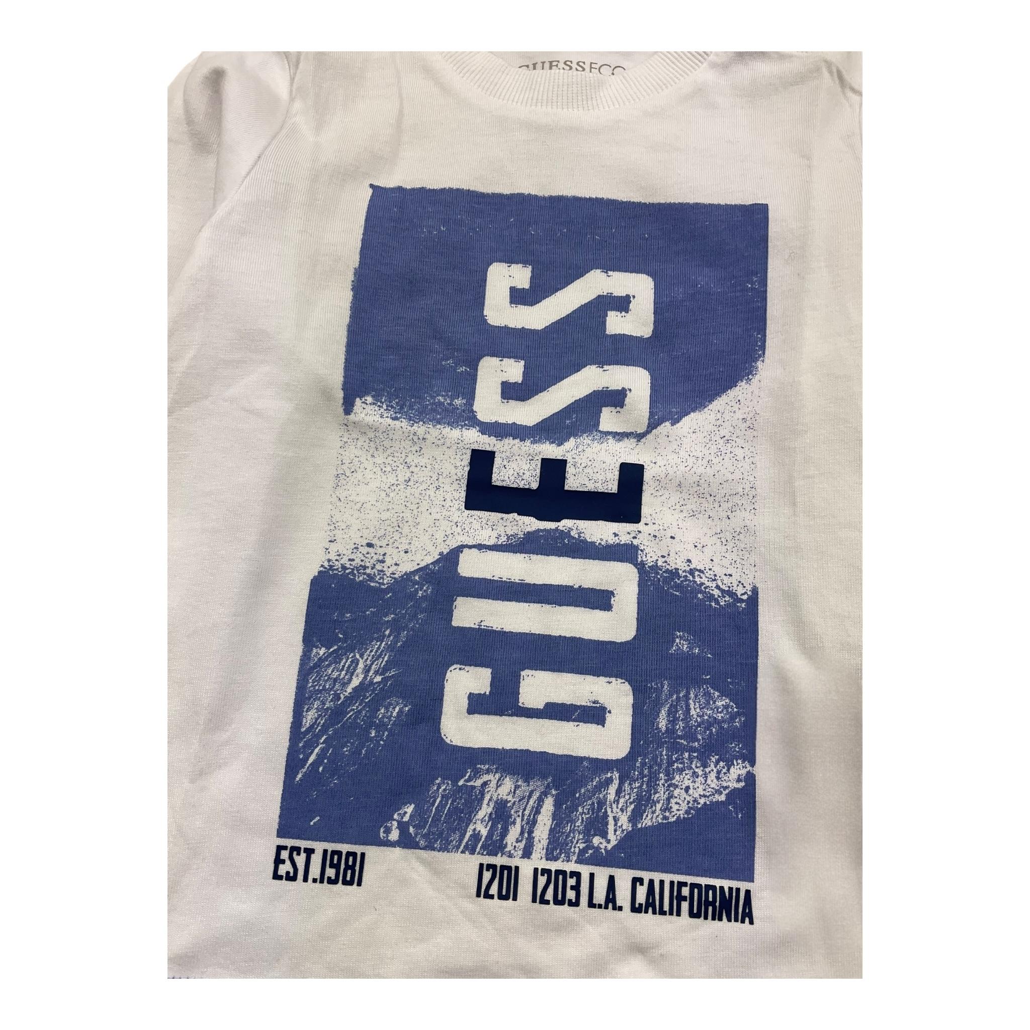 GUESS shirt girocollo tinta unita con stampa in contrasto Bianco per Neonato N4BI14I3Z14X BIANCO GUESS