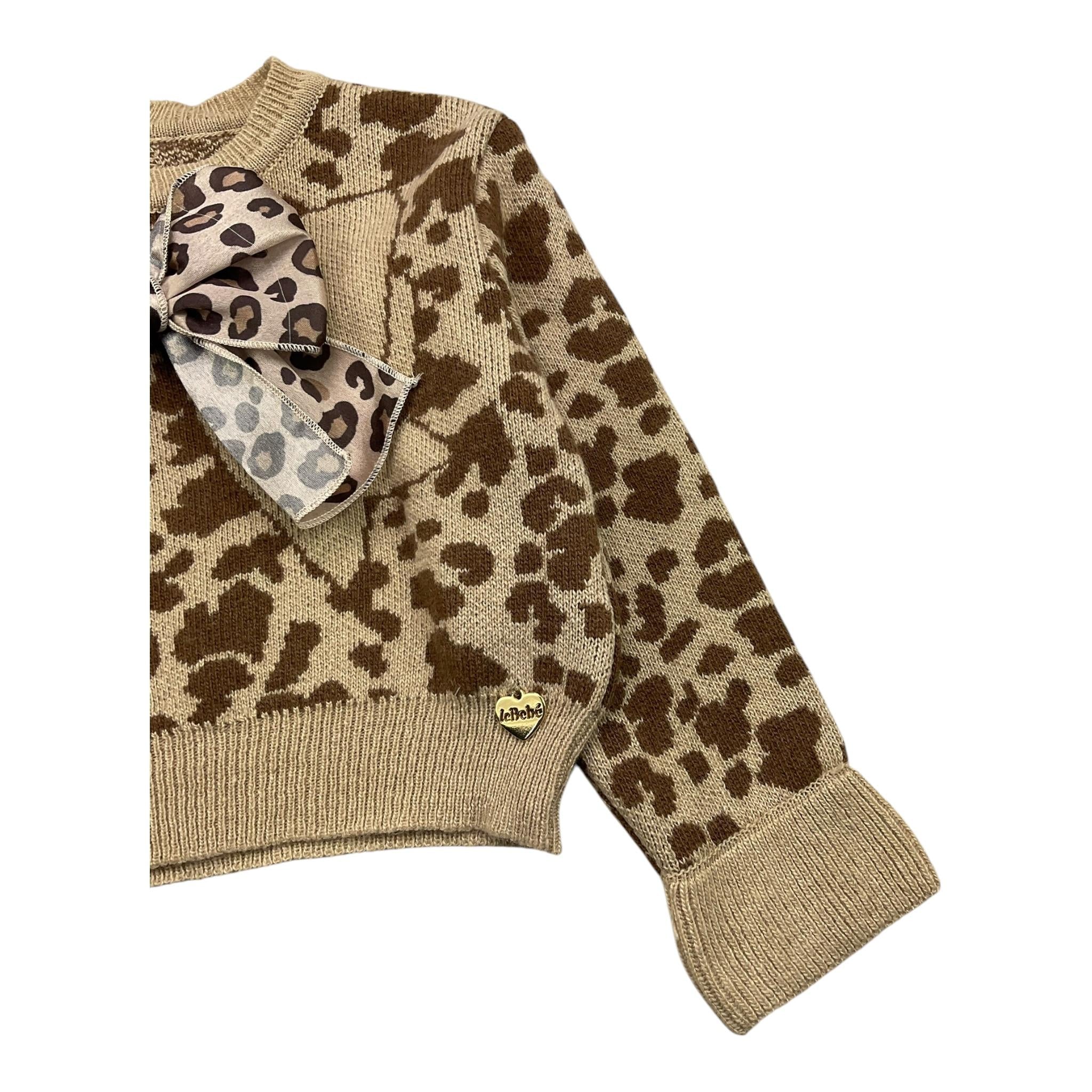 LE BEBE' maglia girocollo fantasia maculata Beige per Neonata LBG6093 BEIGE LE BEBE'