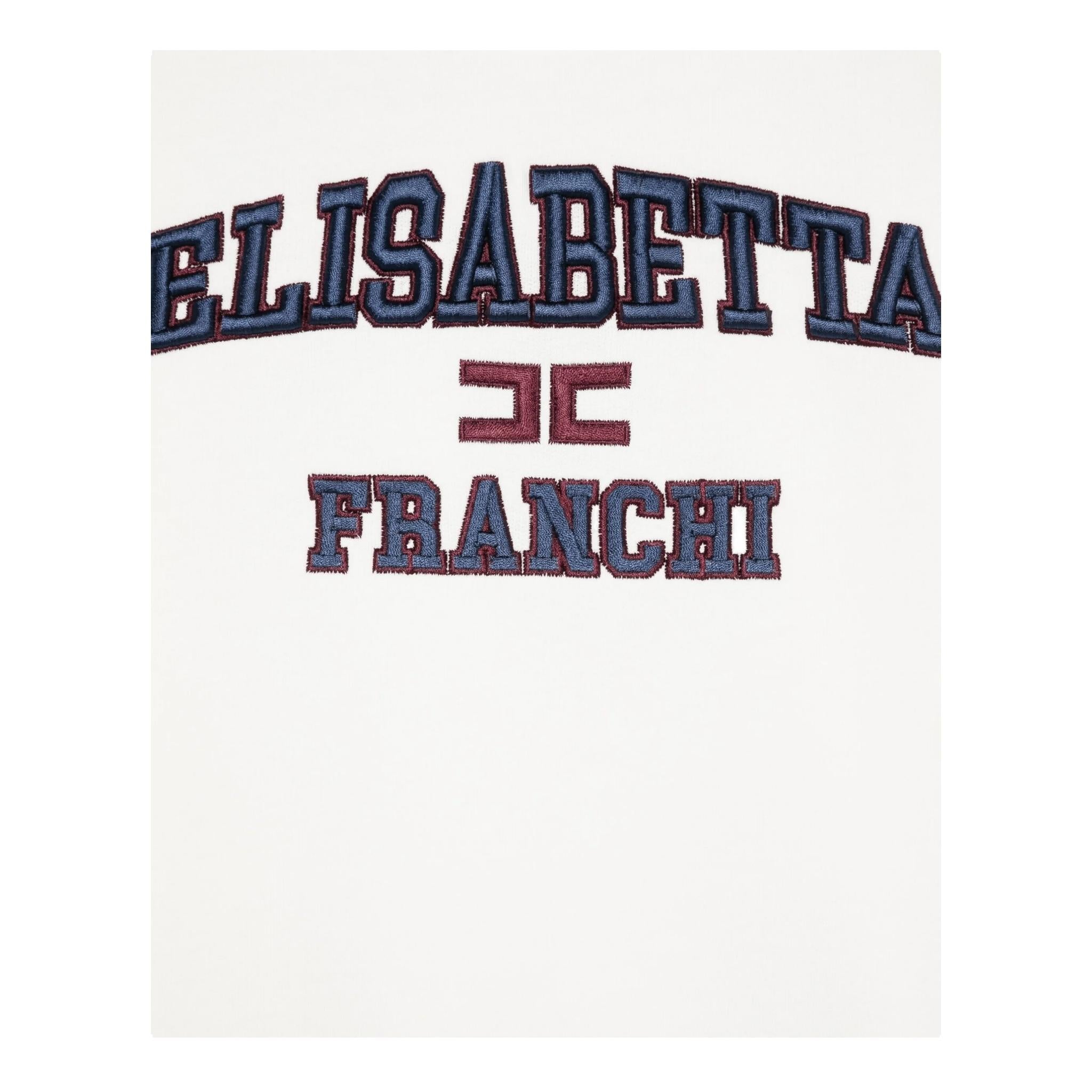 ELISABETTA FRANCHI t-shirt girocollo tinta unita con stampa Bianco per Bambina EFTS220X BIANCO ELISABETTA FRANCHI