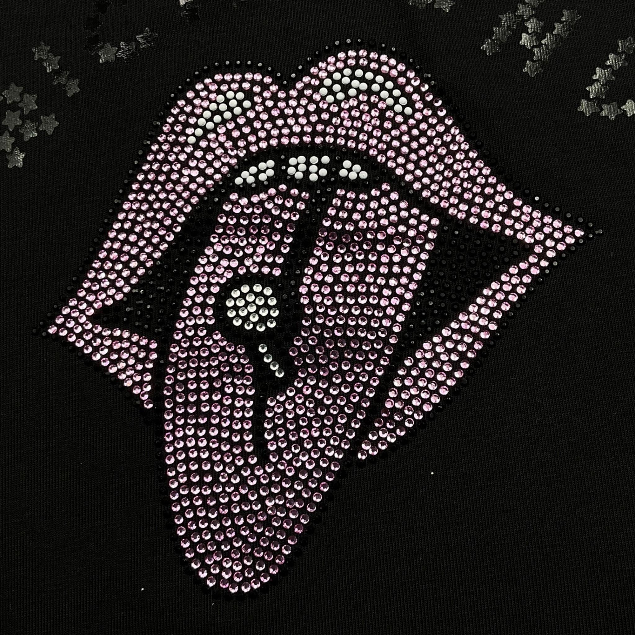 JOHN RICHMOND t-shirt tinta unita girocollo con stampa brillantini Nero per Neonata RGA24150TS NERO JOHN RICHMOND