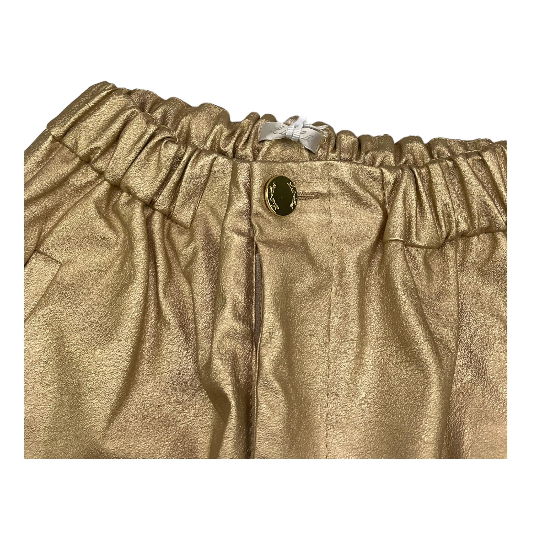 LU LU BY MISS GRANT pantalone tinta unita con elastico in vita Oro per Bambina LL3244 ORO LU LU BY MISS GRANT