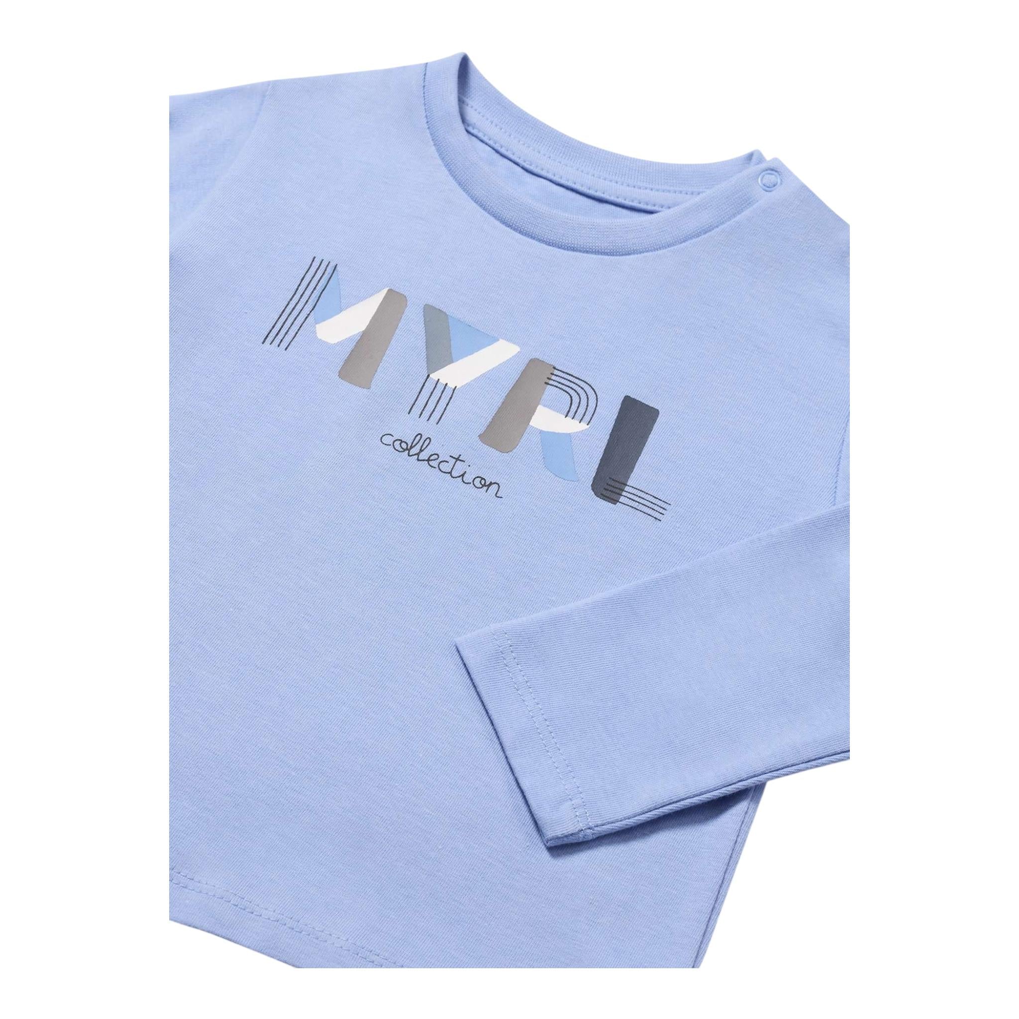 MAYORAL shrit girocollo tinta unita con stampa in contrasto Azzurro per Neonato 108NXX AZZURRO MAYORAL