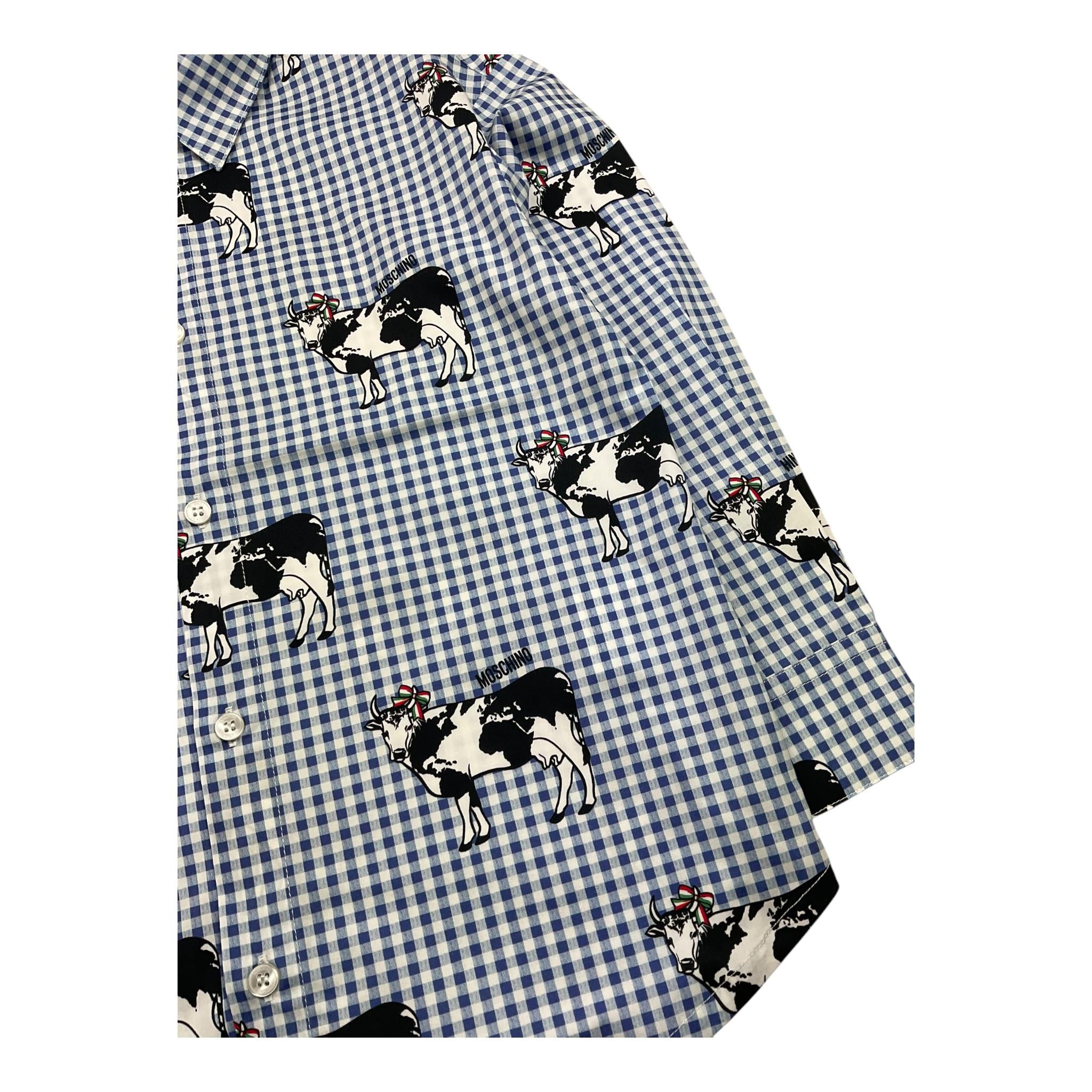 MOSCHINO camicia tinta unita con stampa Azzurro per Bambina HUC01S AZZURRO MOSCHINO