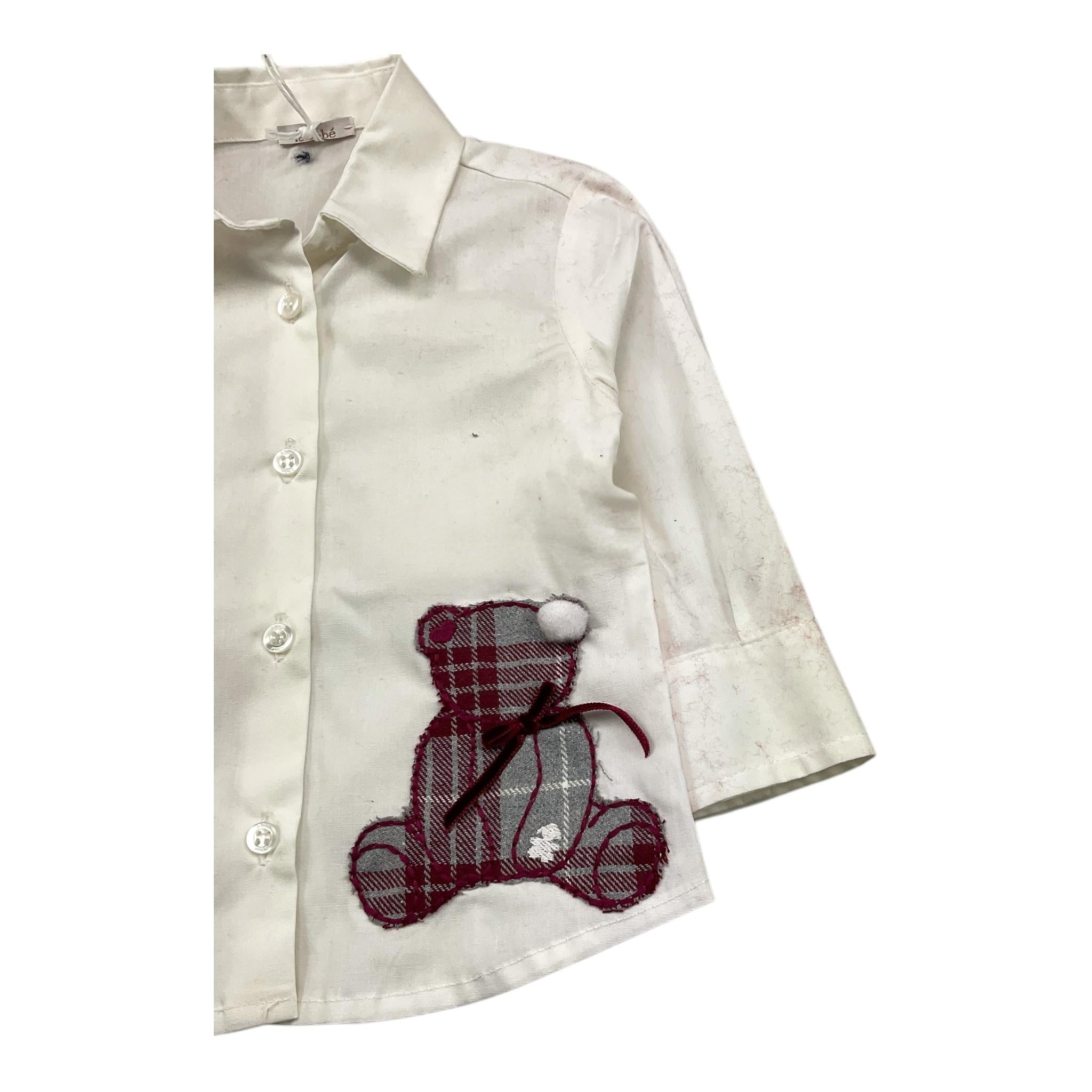 LE BEBE' camicia manica lunga con orso Panna per Neonato LBG6128 PANNA LE BEBE'