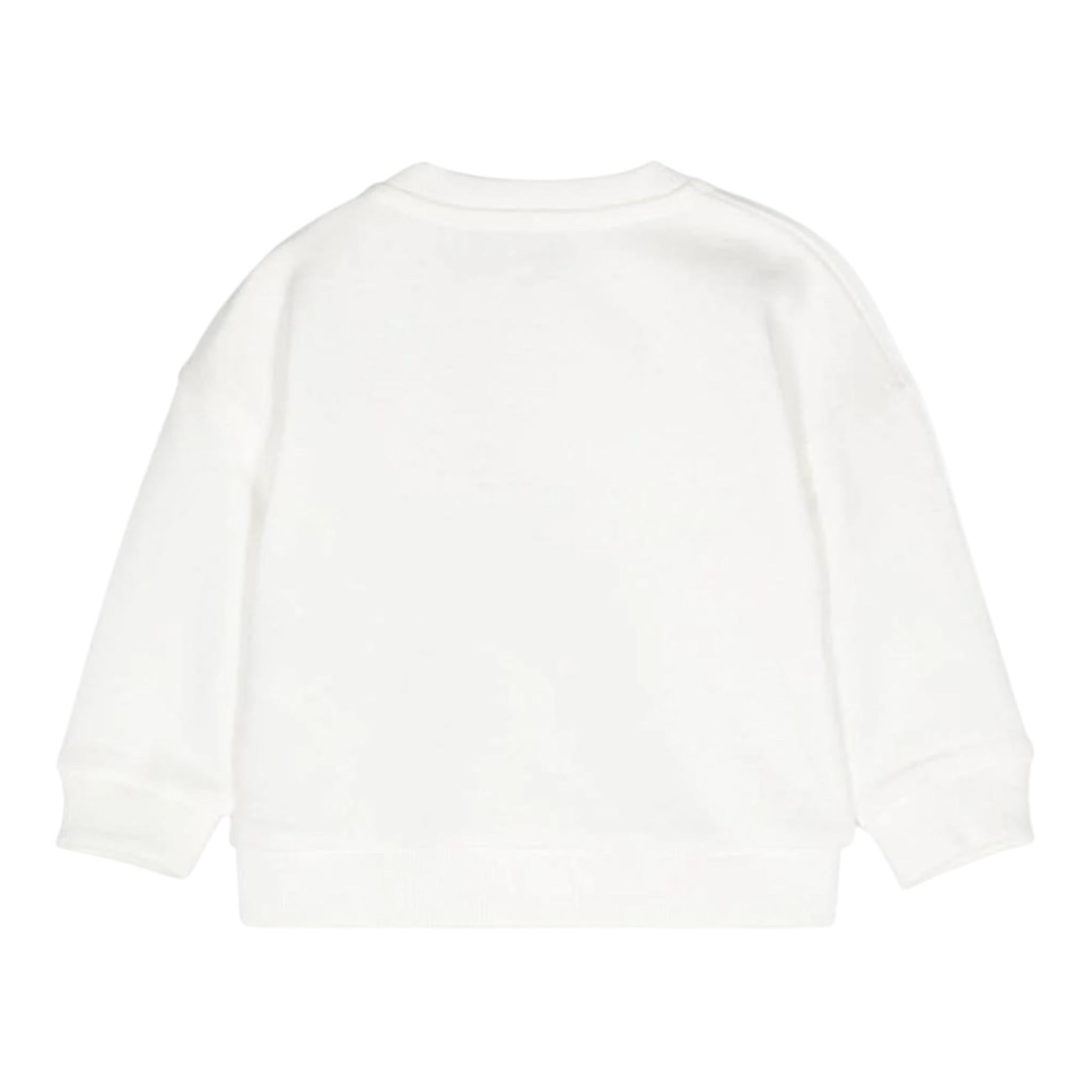 MOSCHINO felpa chiusa girocollo tinta unita con stampa in contrasto Panna per Neonato MXF03Q PANNA MOSCHINO
