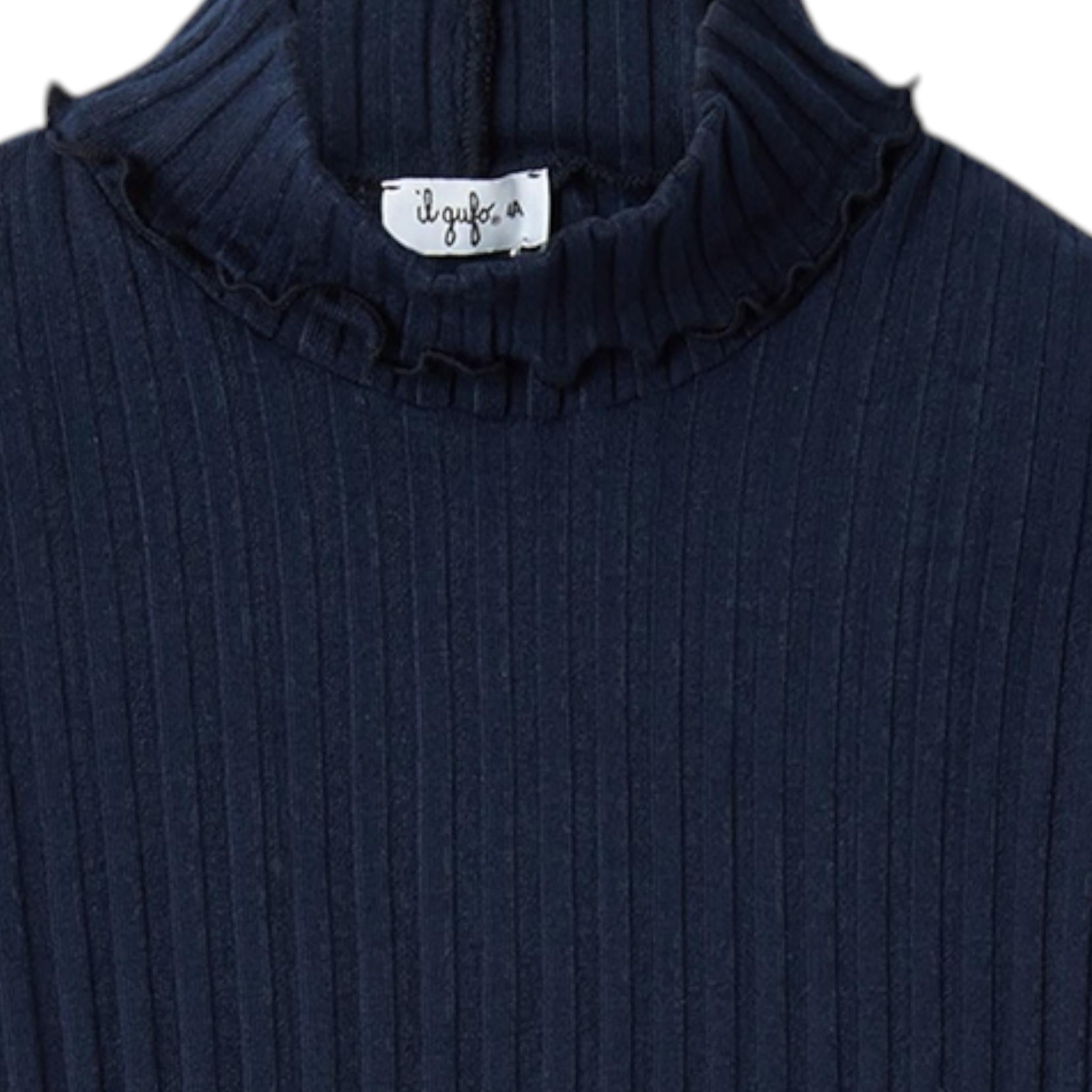 IL GUFO shirt tinta unita con collo alto Blu per Neonata A24TA061M7004N BLU IL GUFO
