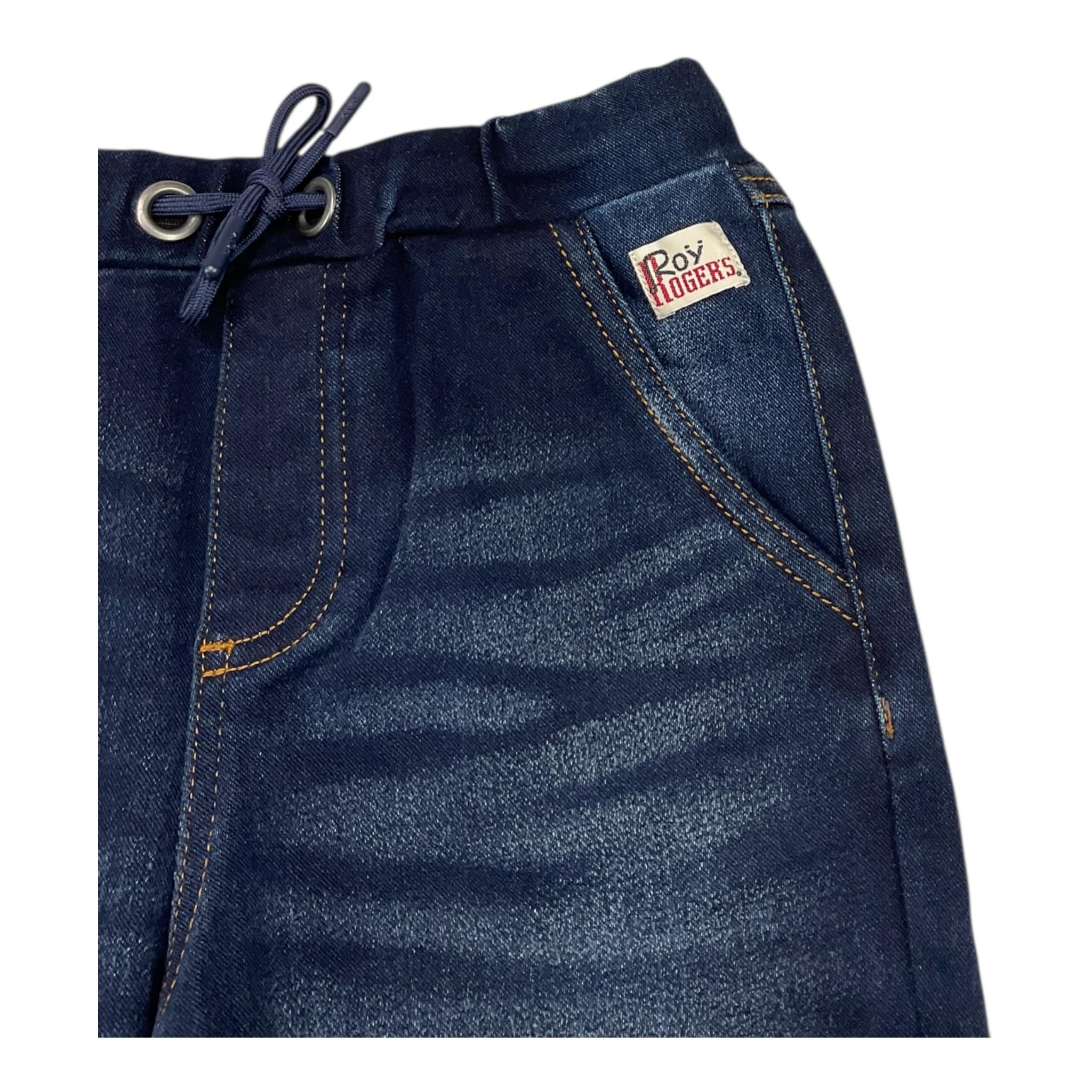 ROY ROGER'S jeans morbido tinta unita con elastico in vita Blu per Bambino RA118 BLU ROY ROGER'S