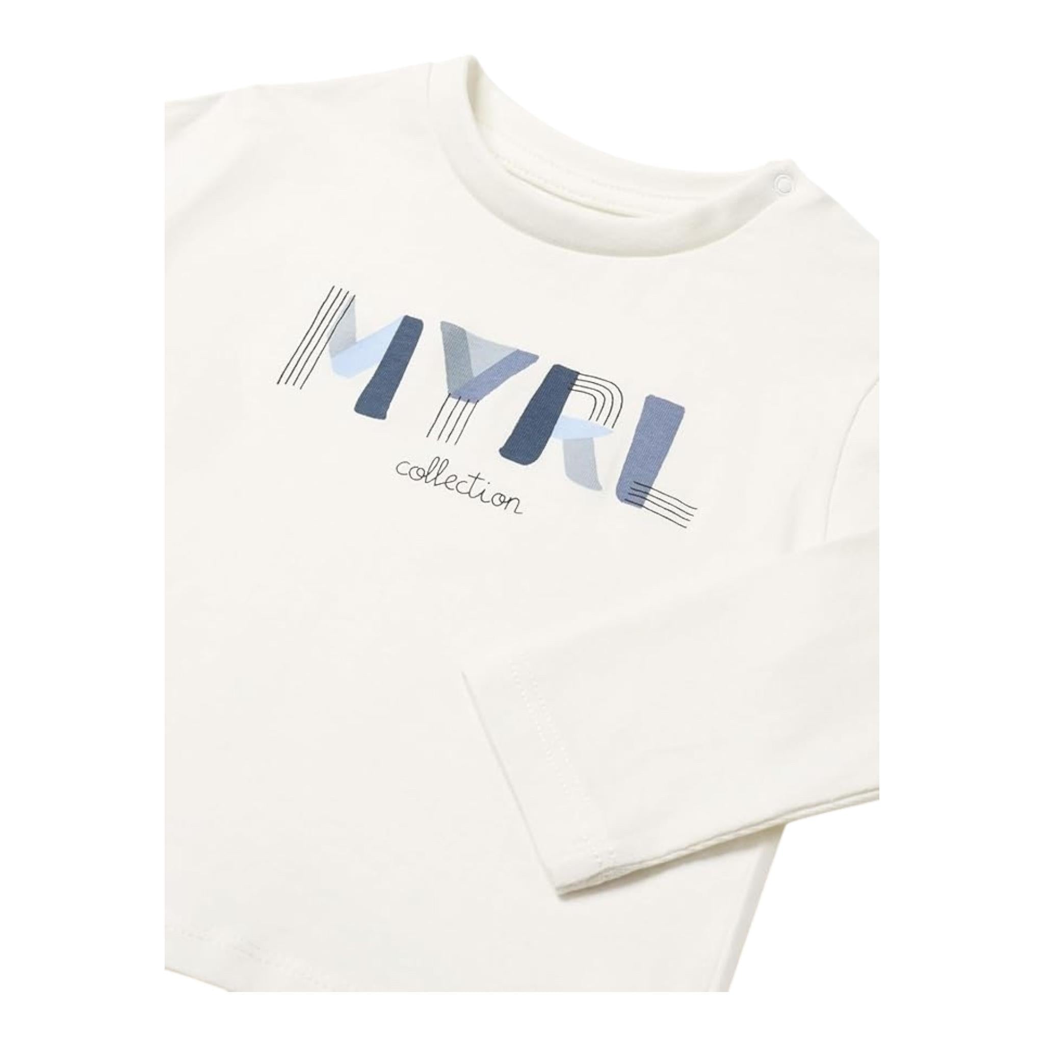 MAYORAL shrit girocollo tinta unita con stampa in contrasto Bianco per Neonato 108NX BIANCO MAYORAL