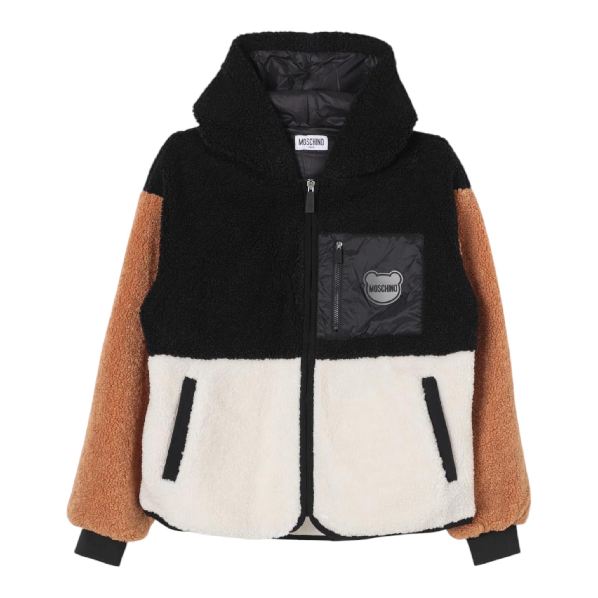 MOSCHINO giubbino teddy con cappuccio tricolore Multicolor per Bambino HUS04Y MULTICOLOR MOSCHINO