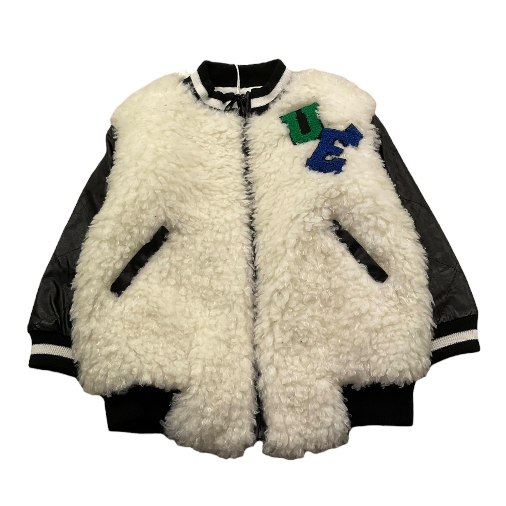 M+E' giubbino teddy tinta unita con maniche in contrasto Panna per Neonata UE0471 PANNA M+E'