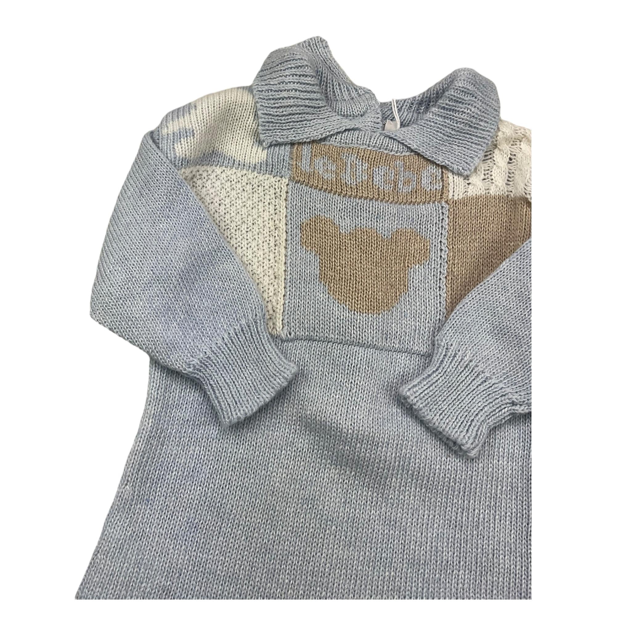 LE BEBE' tutina manica lunga tinta unita in maglia Azzurro per Neonato LBB6200 AZZURRO LE BEBE'