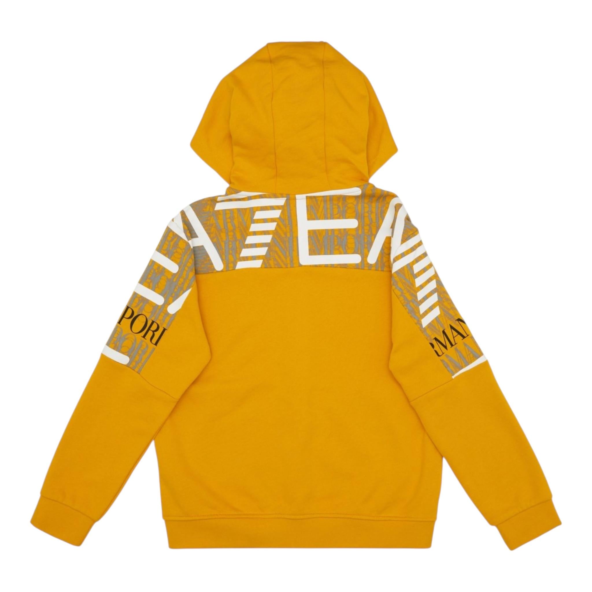 EMPORIO ARMANI felpa tinta unita con cappuccio e zip Giallo per Bambino 3DBM67 GIALLO EMPORIO ARMANI