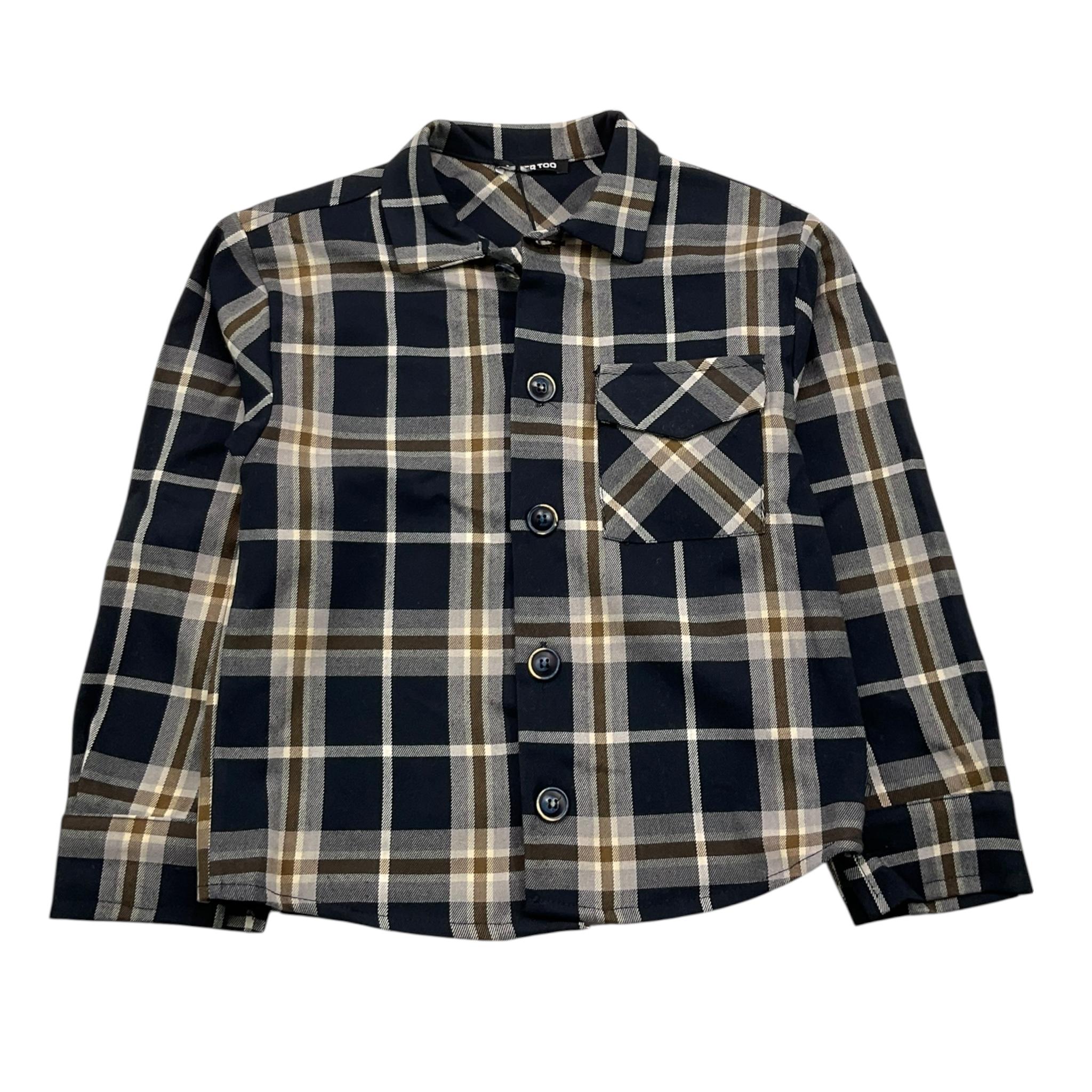 NEVER TOO camicia manica lunga fantasia quadri Blu per Bambino NT2182B BLU NEVER TOO