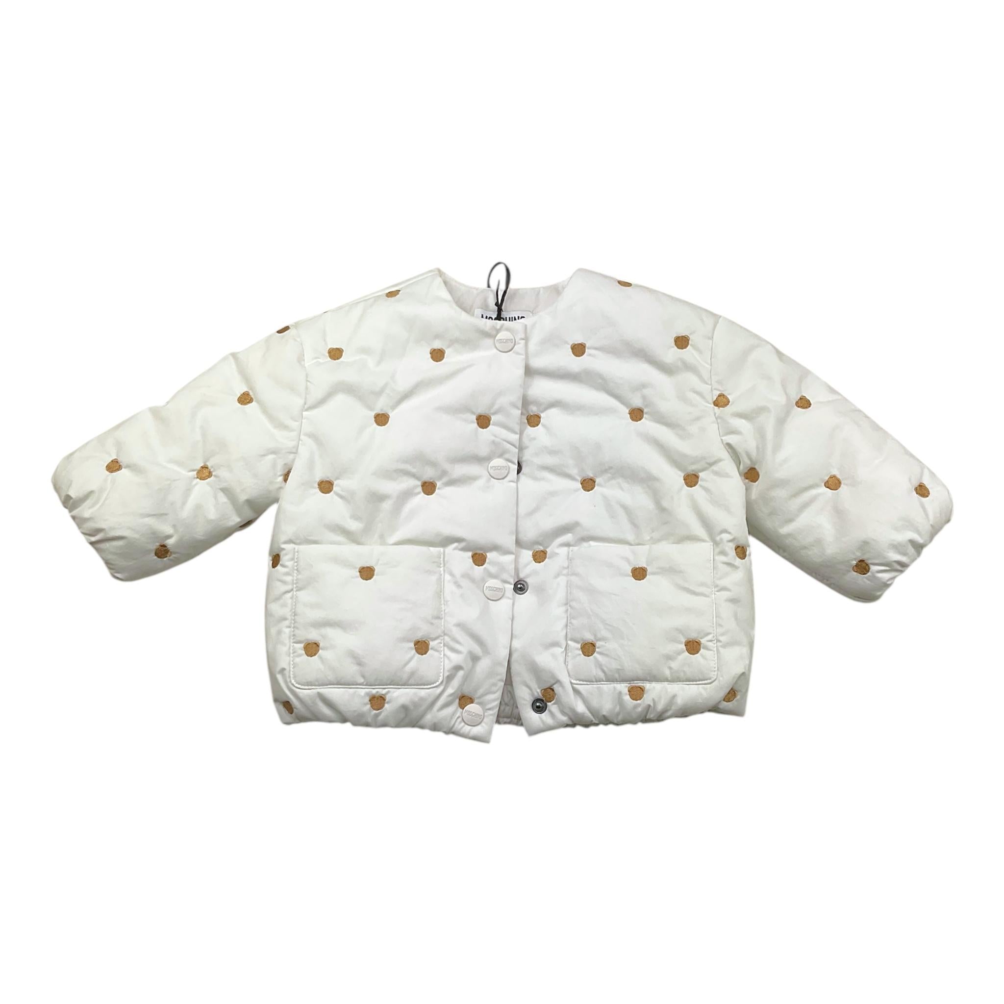 MOSCHINO giubbino tinta unita con stampa Bianco per Neonata MUS02Z BIANCO MOSCHINO