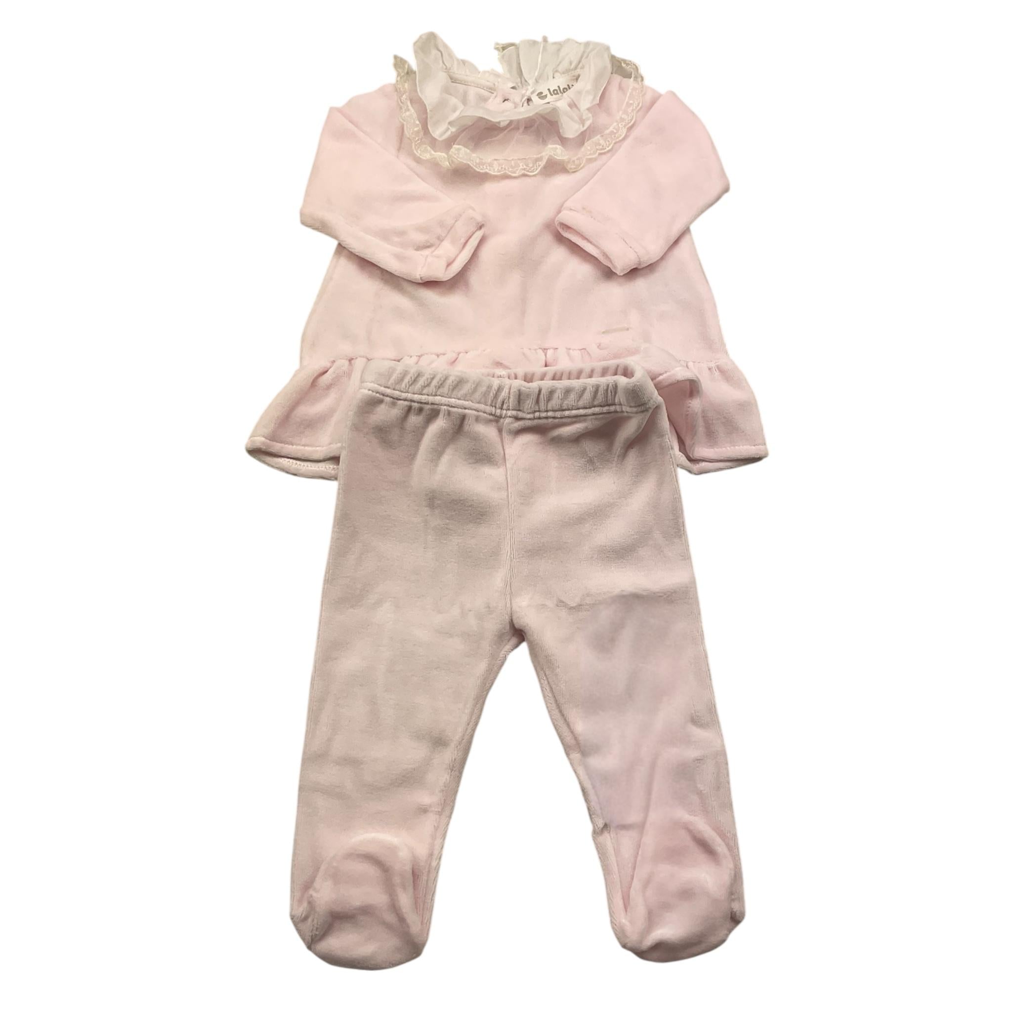 LALALU' completo 2pz maglia-ghettina tinta unita Rosa per Neonata CPL06NX ROSA LALALU'