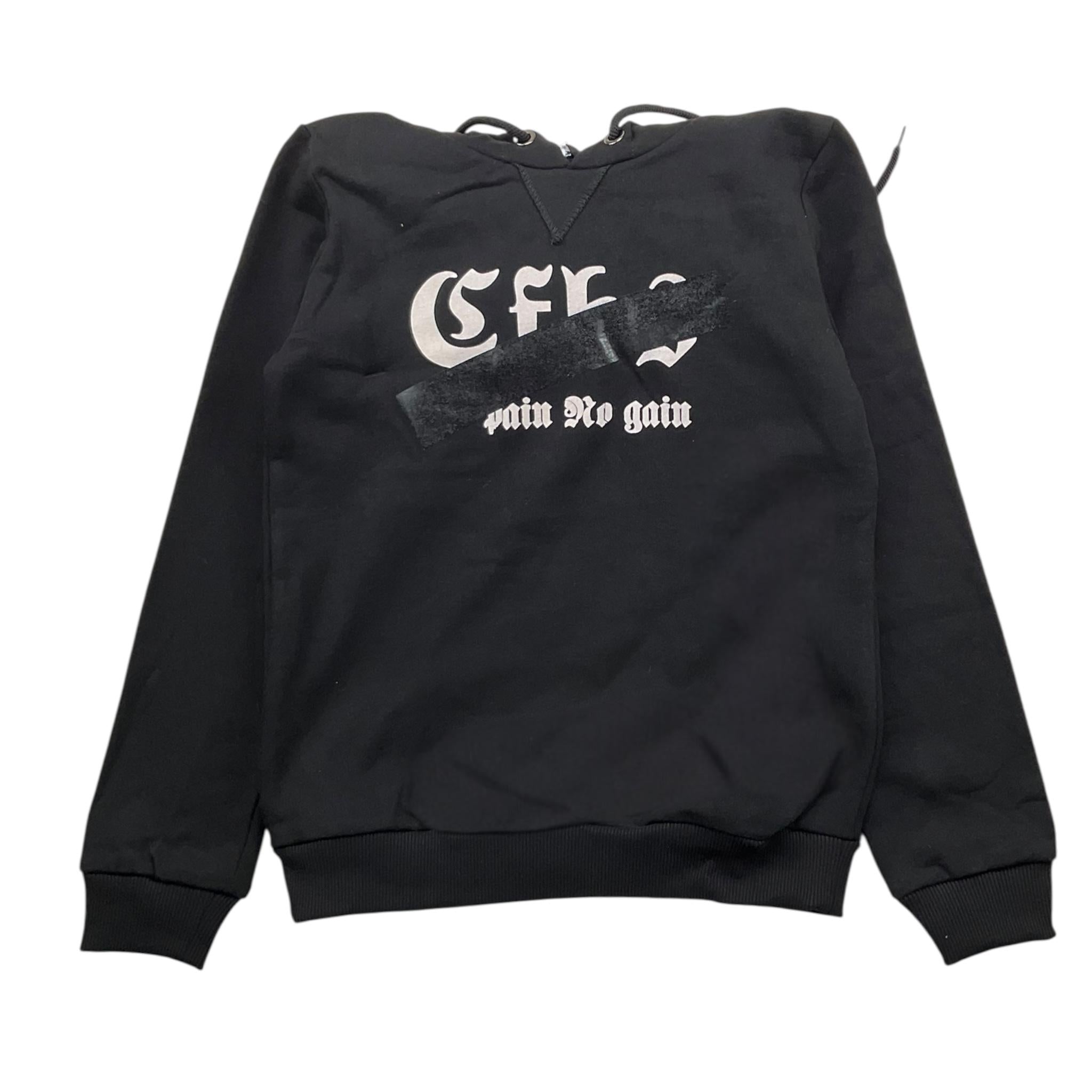 CFBS felpa tinta unita con cappuccio e stampa Nero per Bambino CSFE2006 NERO CFBS