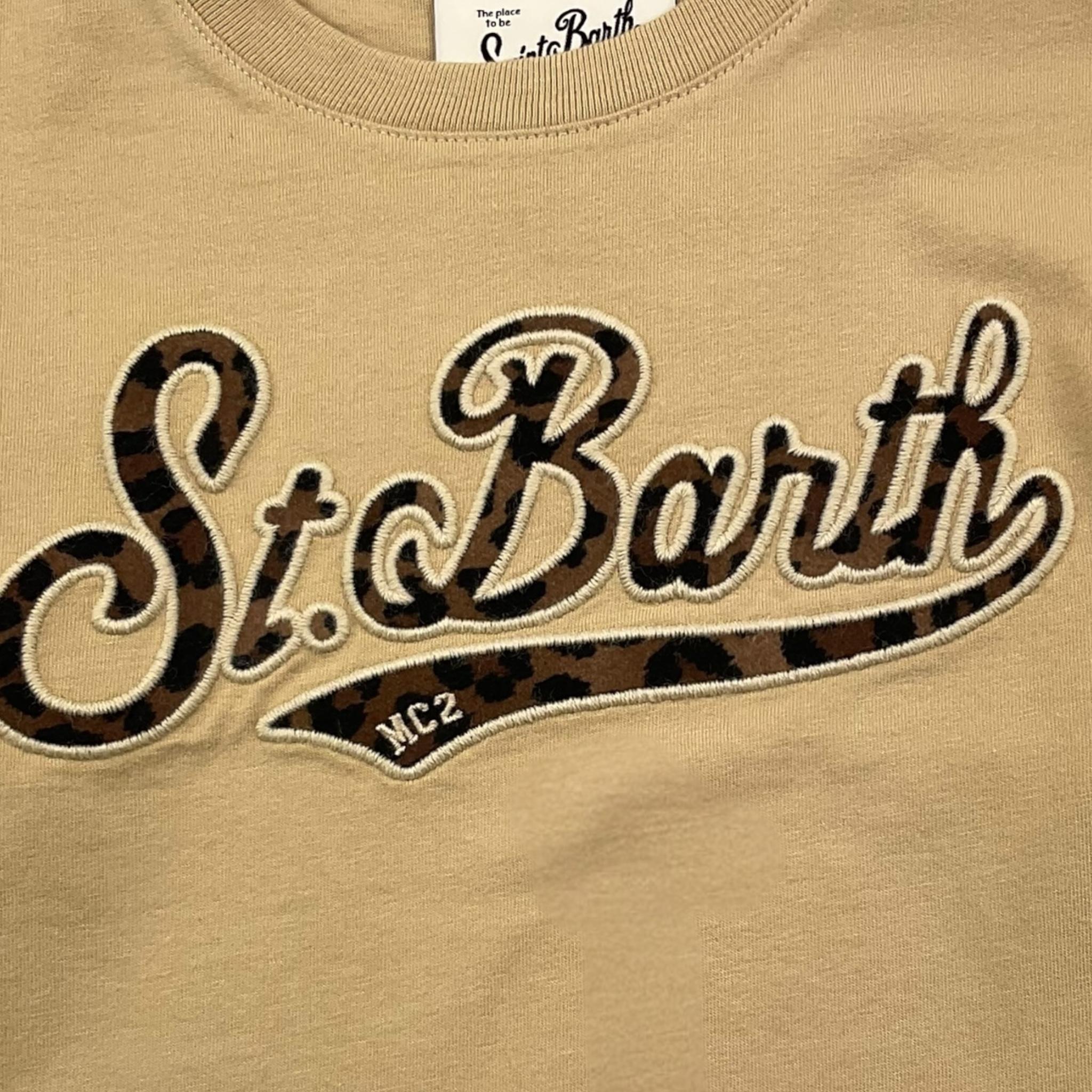 SAINT BARTH shirt girocollo tinta unita con stampa Beige per Bambina SBARTH BEIGE SAINT BARTH