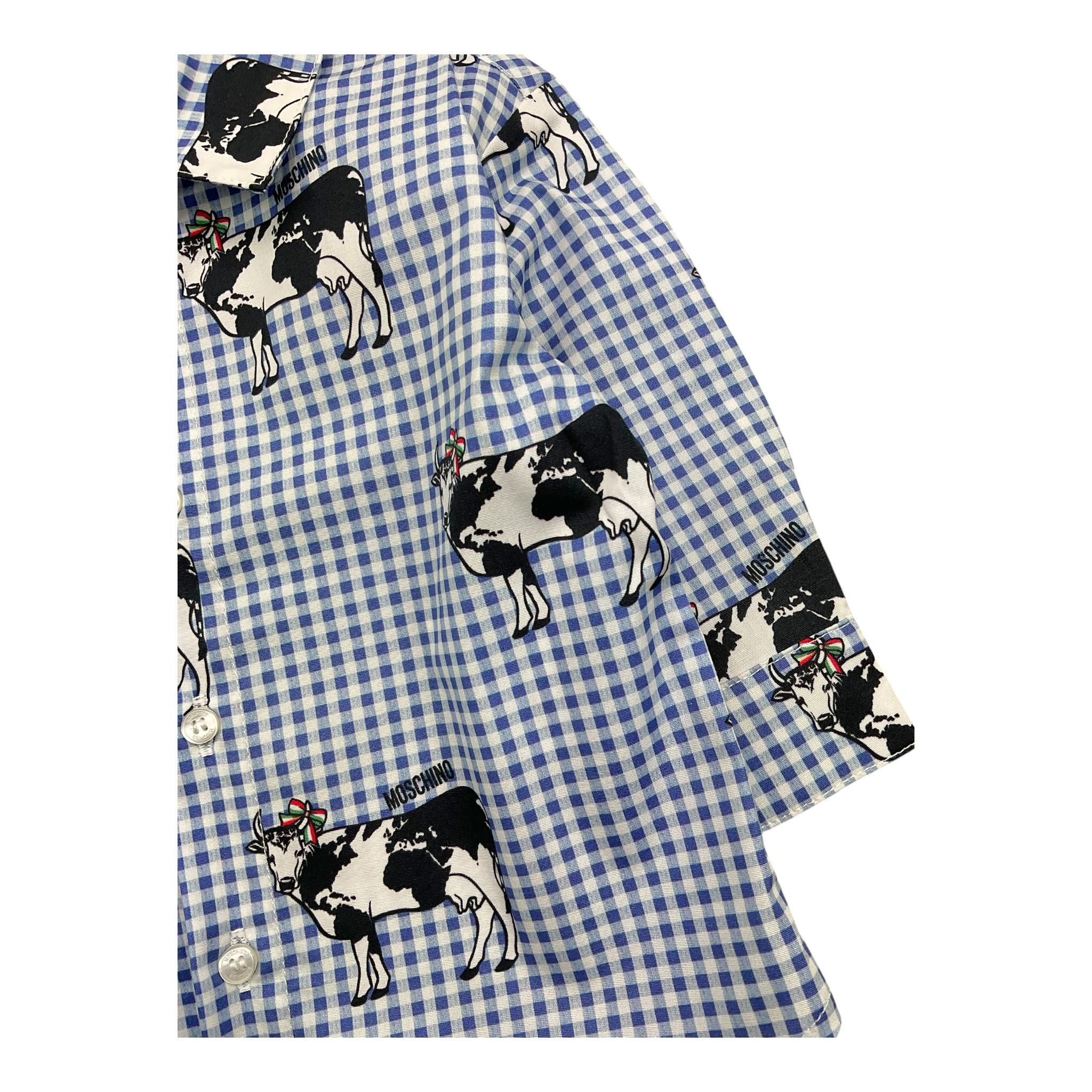 MOSCHINO camicia tinta unita con fantasia quadretti Bianco per Neonato MUC01J BIANCO MOSCHINO