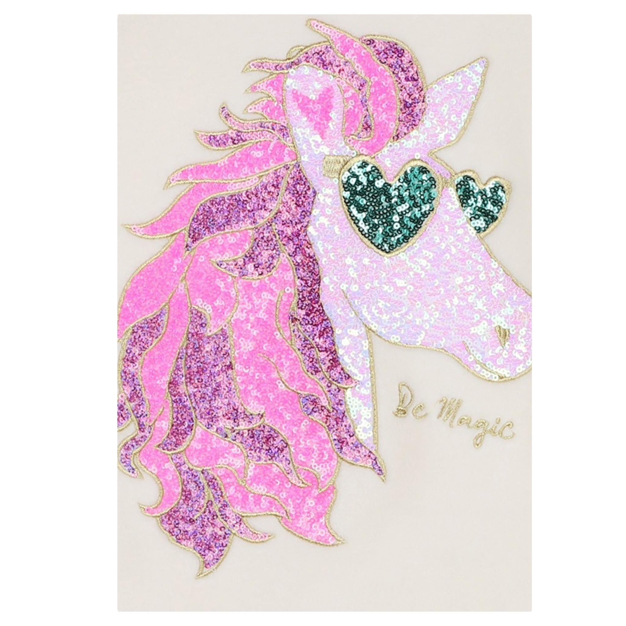 BillIEBLUSH maglia girocollo tinta unita con stampa glitterata Panna per Bambina U20471J PANNA BillIEBLUSH