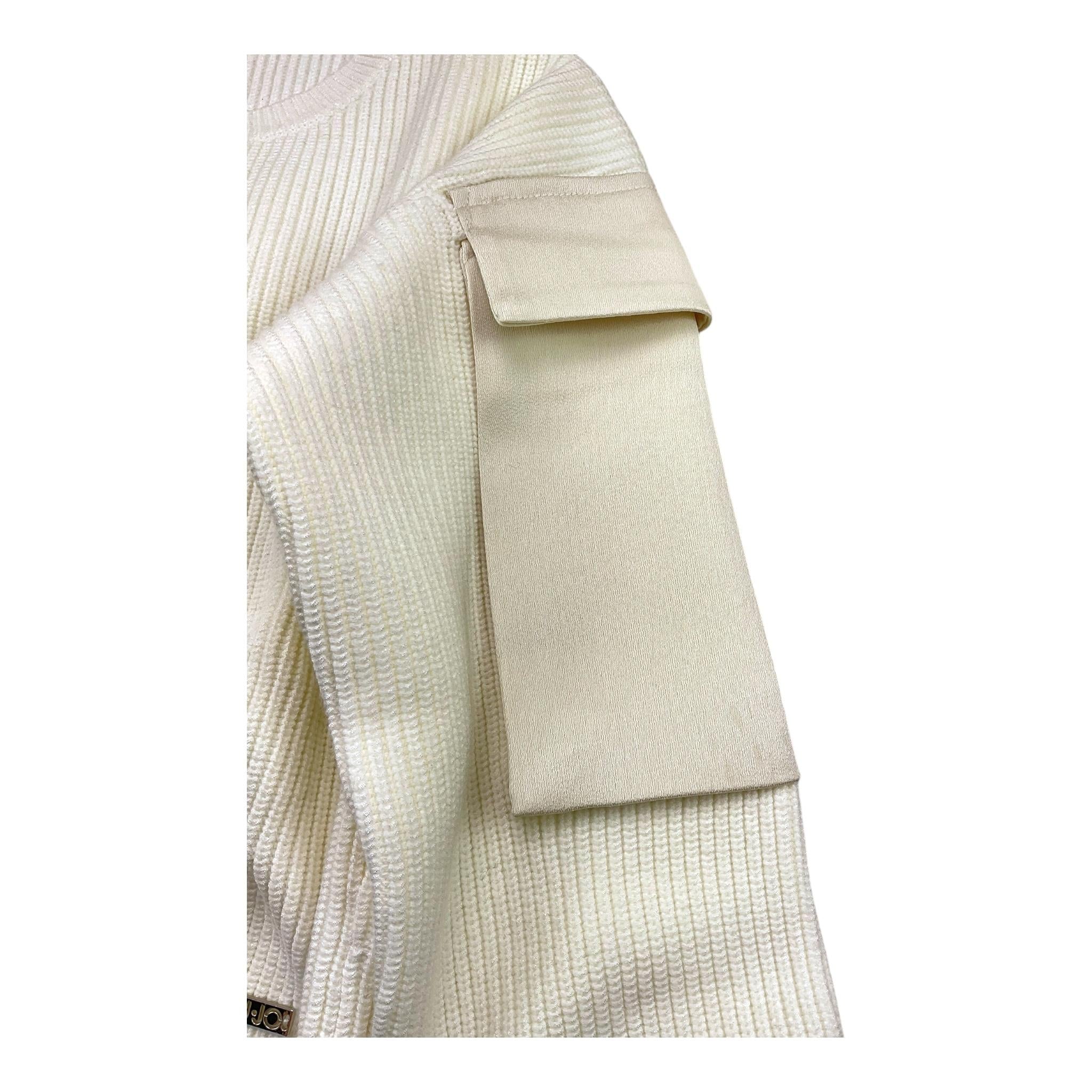 LIU JO maglia girocollo tinta unita con tasche alle maniche Panna per Bambina GF4215 PANNA LIU JO