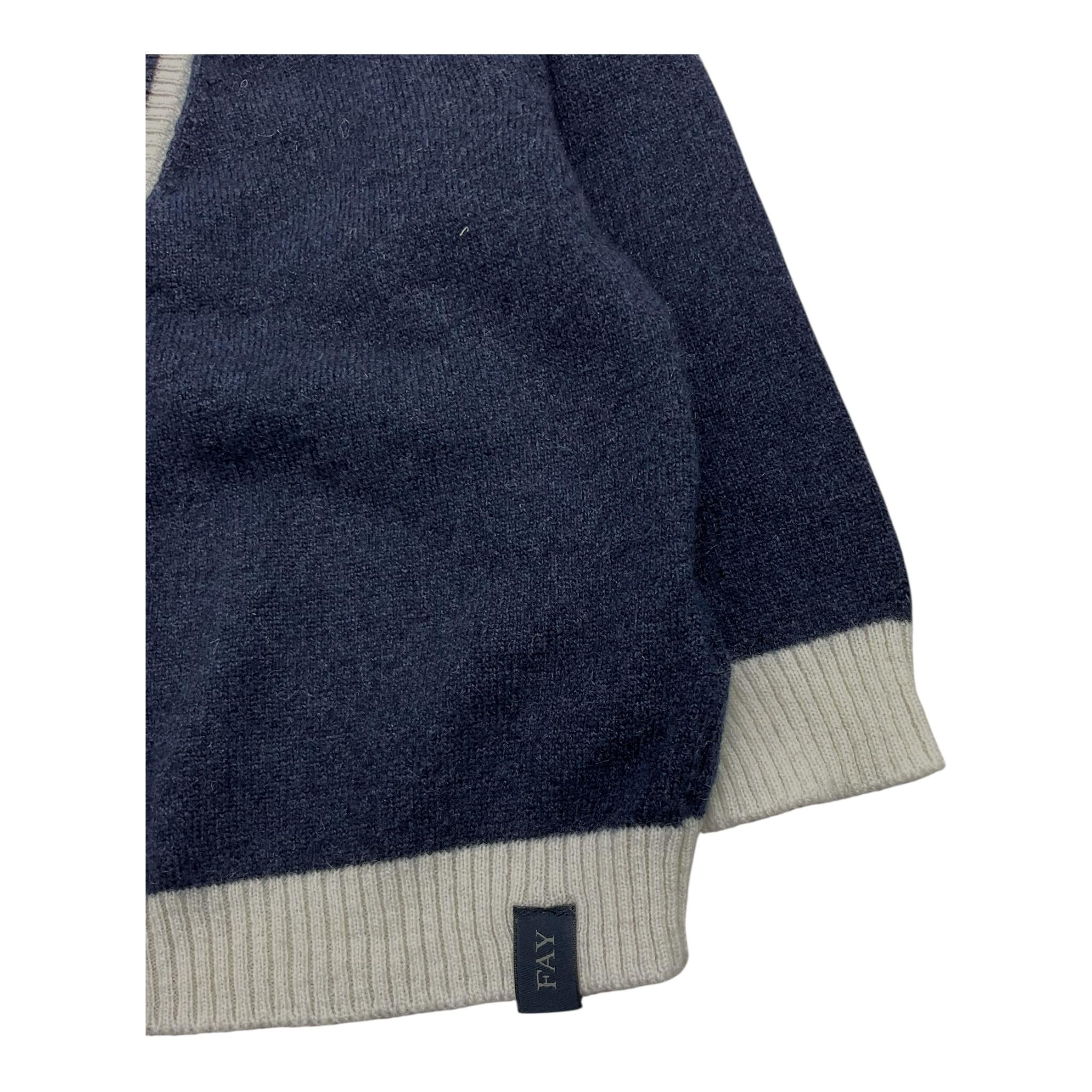 FAY cardigan tinta unita con profili in contrasto Blu per Neonato FT9000 BLU FAY