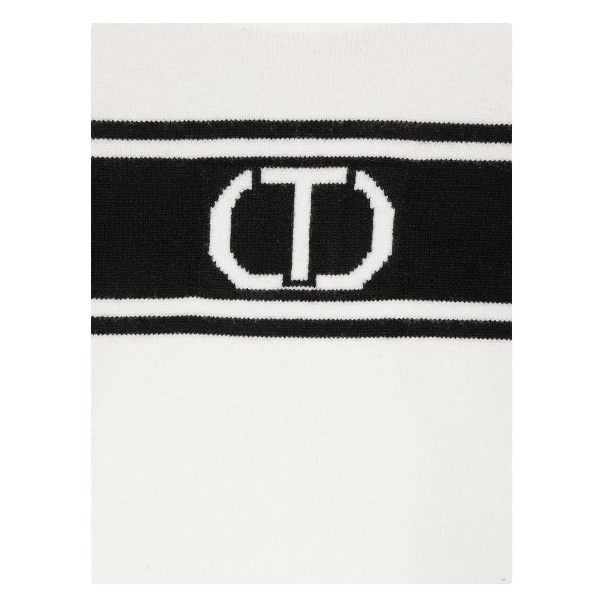 TWINSET maglia girocollo bicolore con frange Bianco/nero per Neonata 242GJ3163N BIANCO/NERO TWINSET